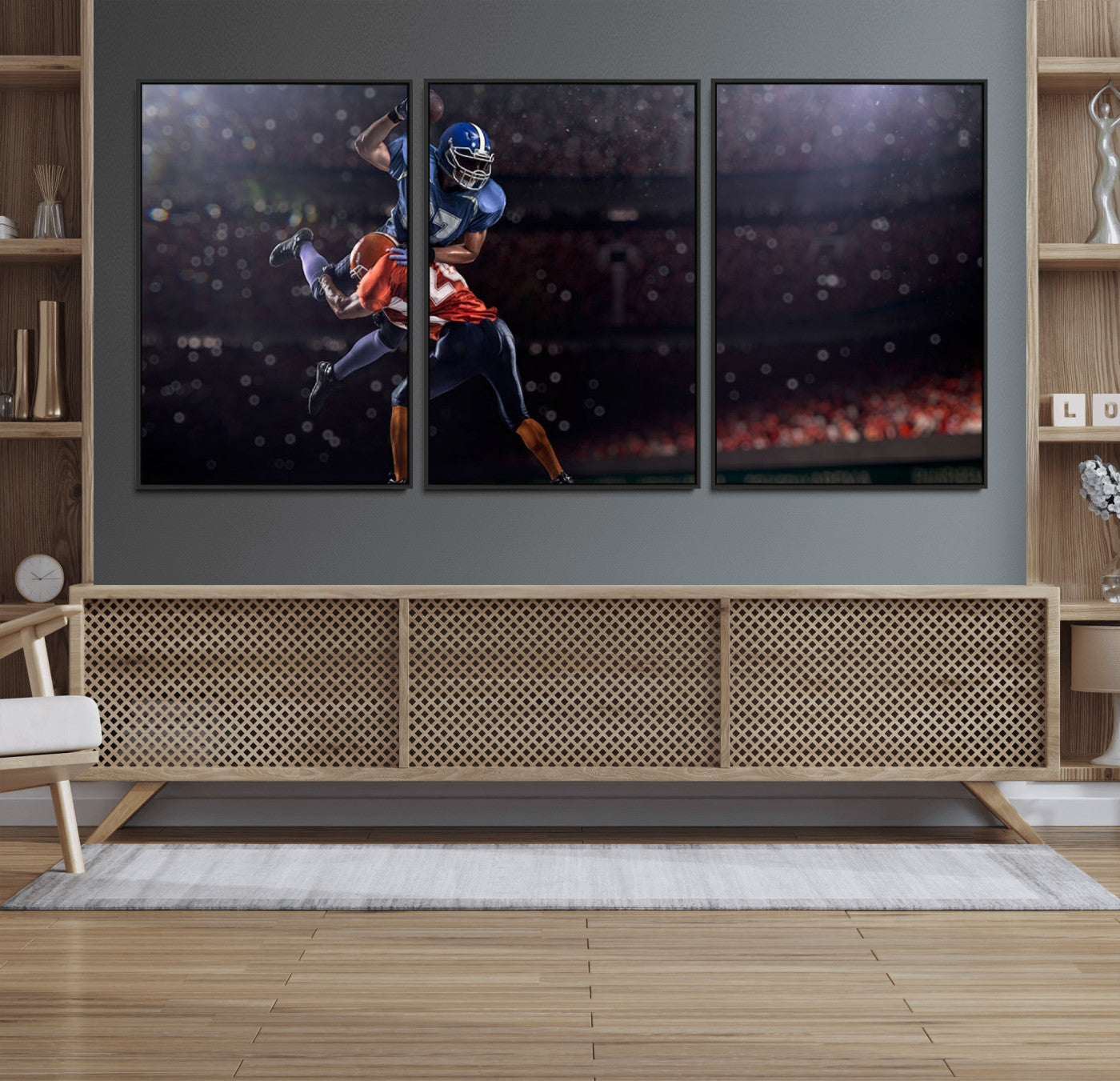 68009-MGV-CV-36X24-American Football Wall Art Canvas Print, Stadium Sport Wall Art Print