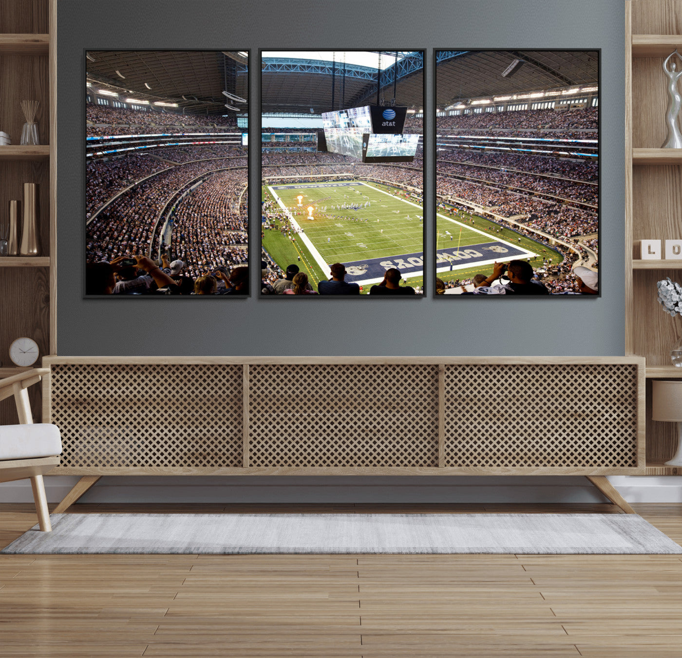 82096-MGV-CV-36X24-Dallas Cowboys Football Team Print - Arlington AT&T Stadium Wall Art Canvas Print