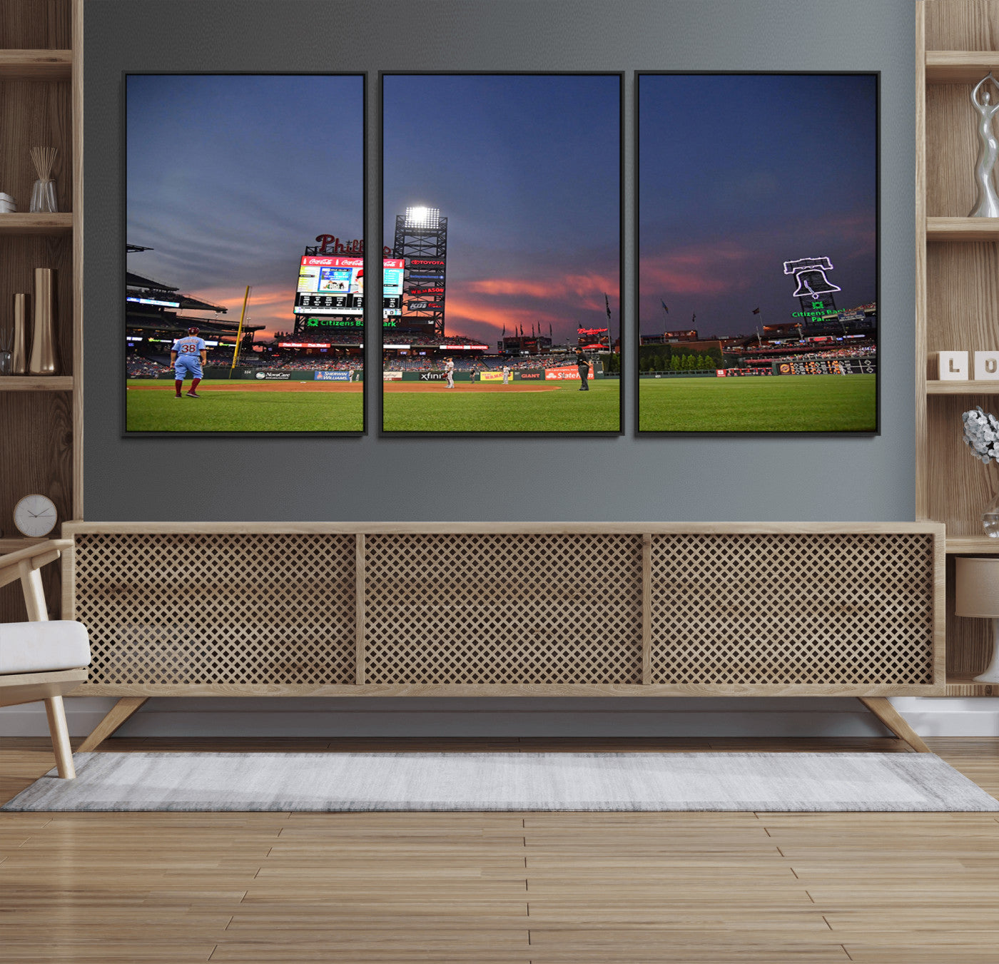 MGV-FC-60X30-3P - Philadelphia Phillies Baseball Print - Philadelphia Citizens Bank Park Stadium Wall Art, Phillies