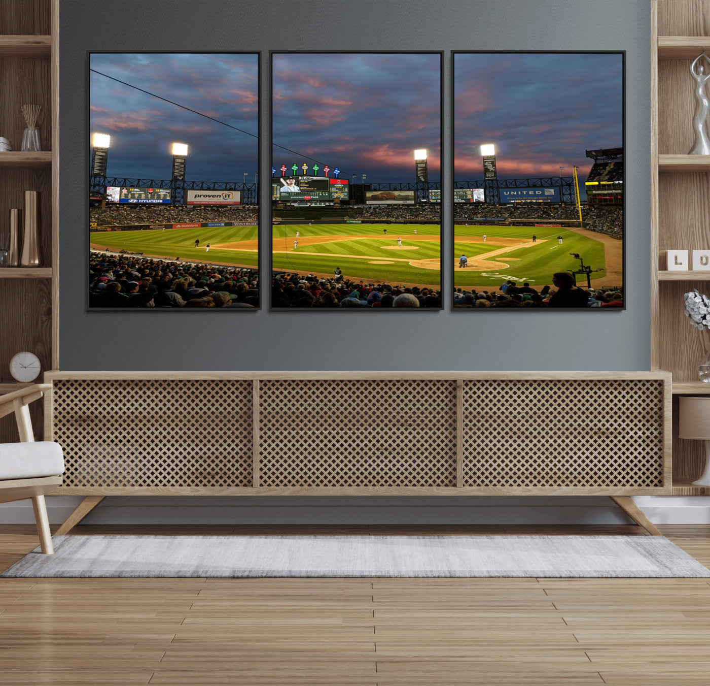 MGV-FC-60X30-3P - Chicago White Sox Baseball Team Print Canvas- Guaranteed Rate Field Stadium Wall Art Canvas Print