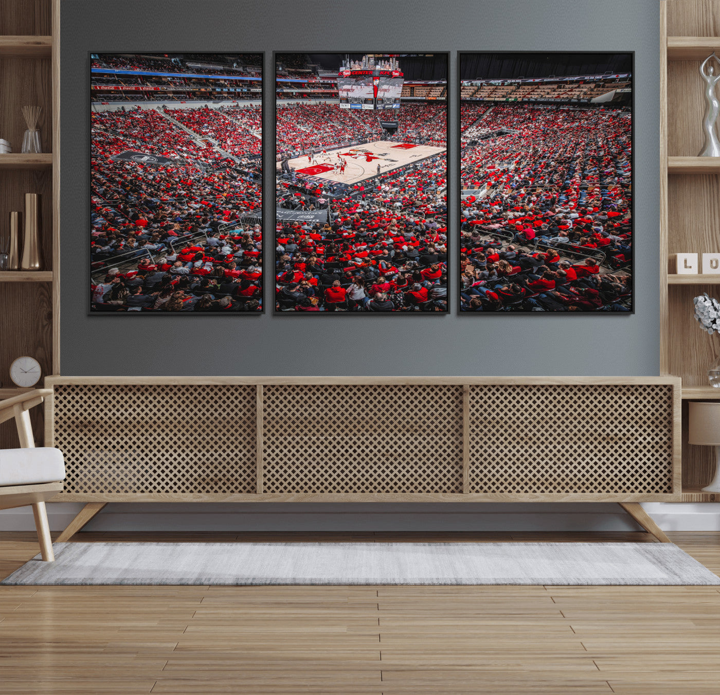 MGV-FC-60X30-3P - Louisville Cardinals Basketball Print Canvas - Louisville KFC Yum Center Arena Wall Art Canvas Print