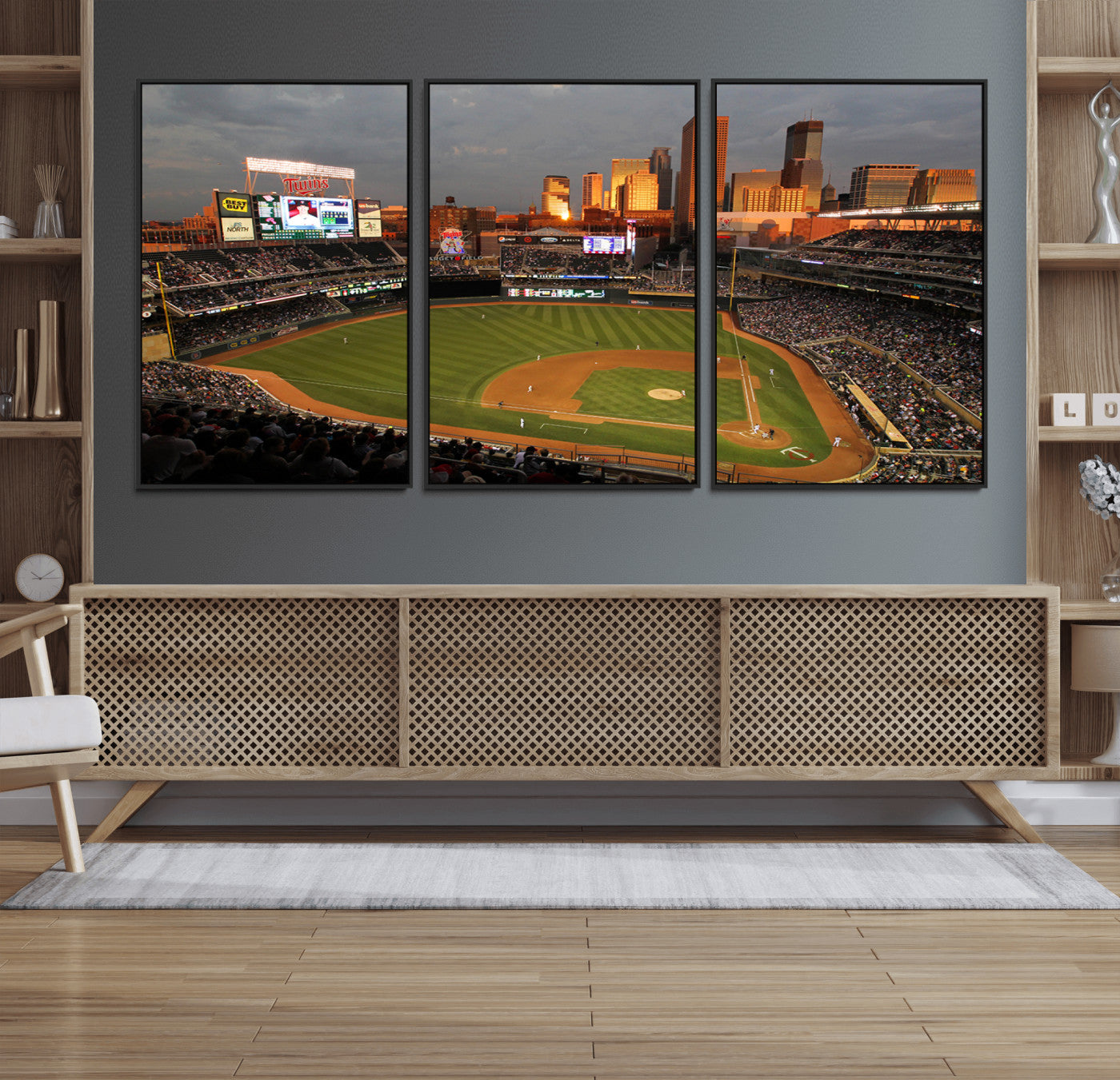 99822-MGV-FC-60X30-3P_Black-Minnesota Twins Baseball Team Print - Minneapolis Target Field Stadium Wall Art Canvas Print