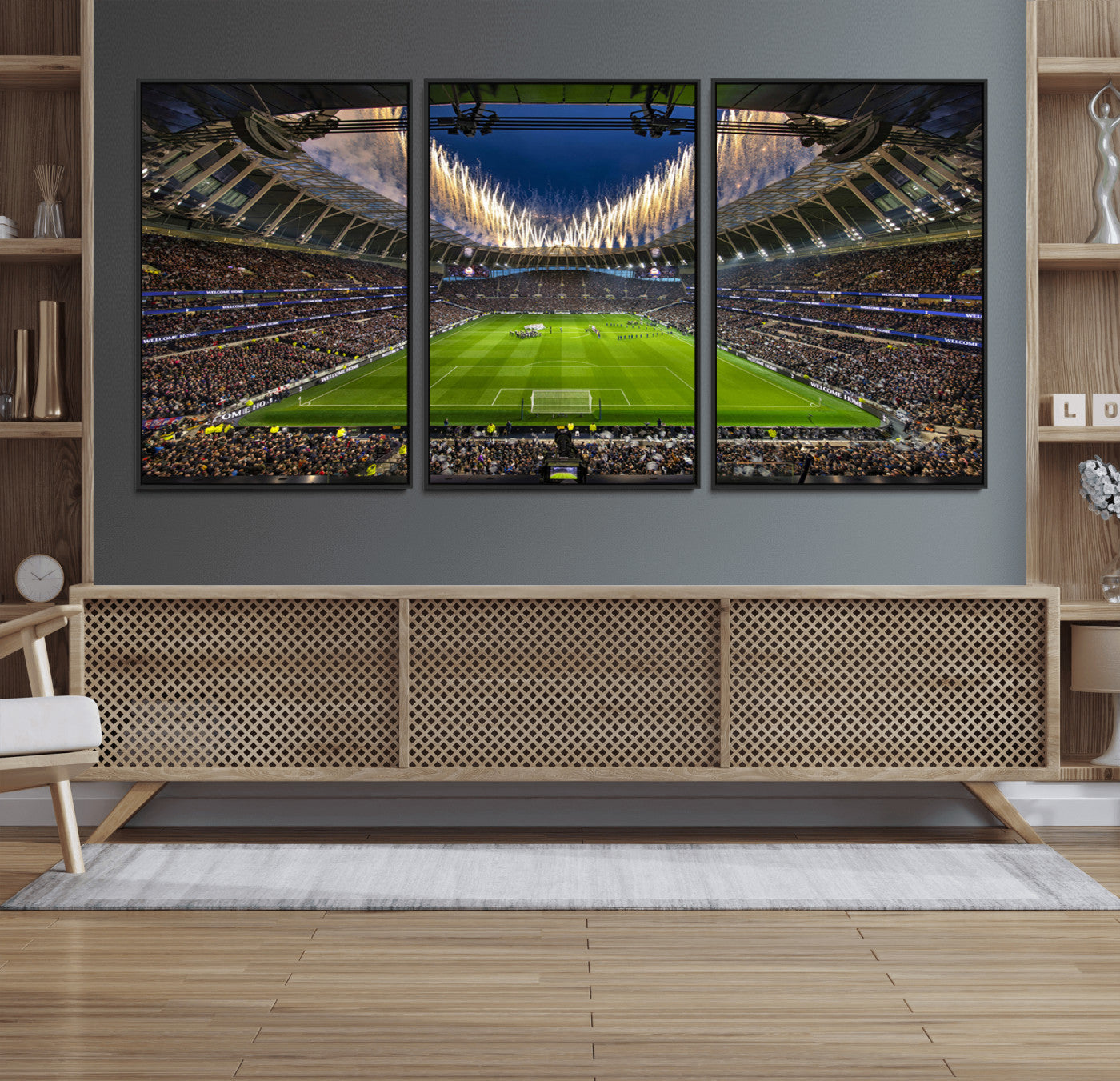 40157-MGV-FC-60X30-3P_Black-Tottenham Hotspur Football Team Print - London Tottenham Hotspur Stadium Wall Art Canvas Print