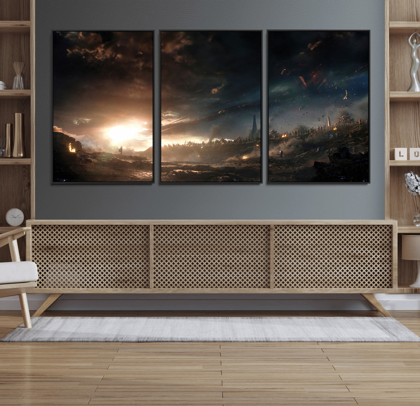 58617-MGV-FC-60X30-3P_Black-Avengers Planet Wall Art Canvas Print