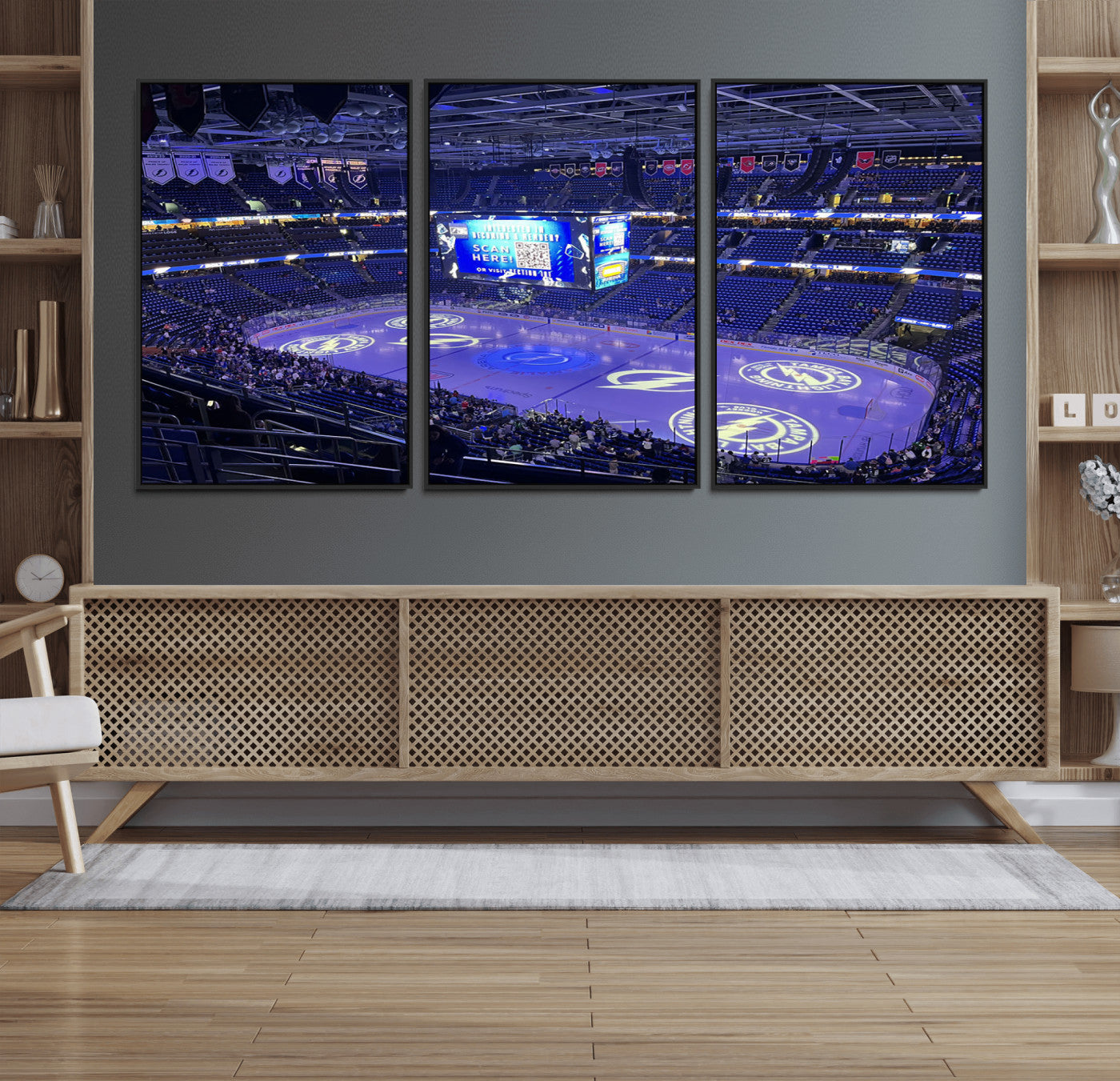 43392-MGV-FC-60X30-3P_Black-Amalie Arena Florida Wall Art Canvas Print - NHL Hockey Stadium Print Wall Art