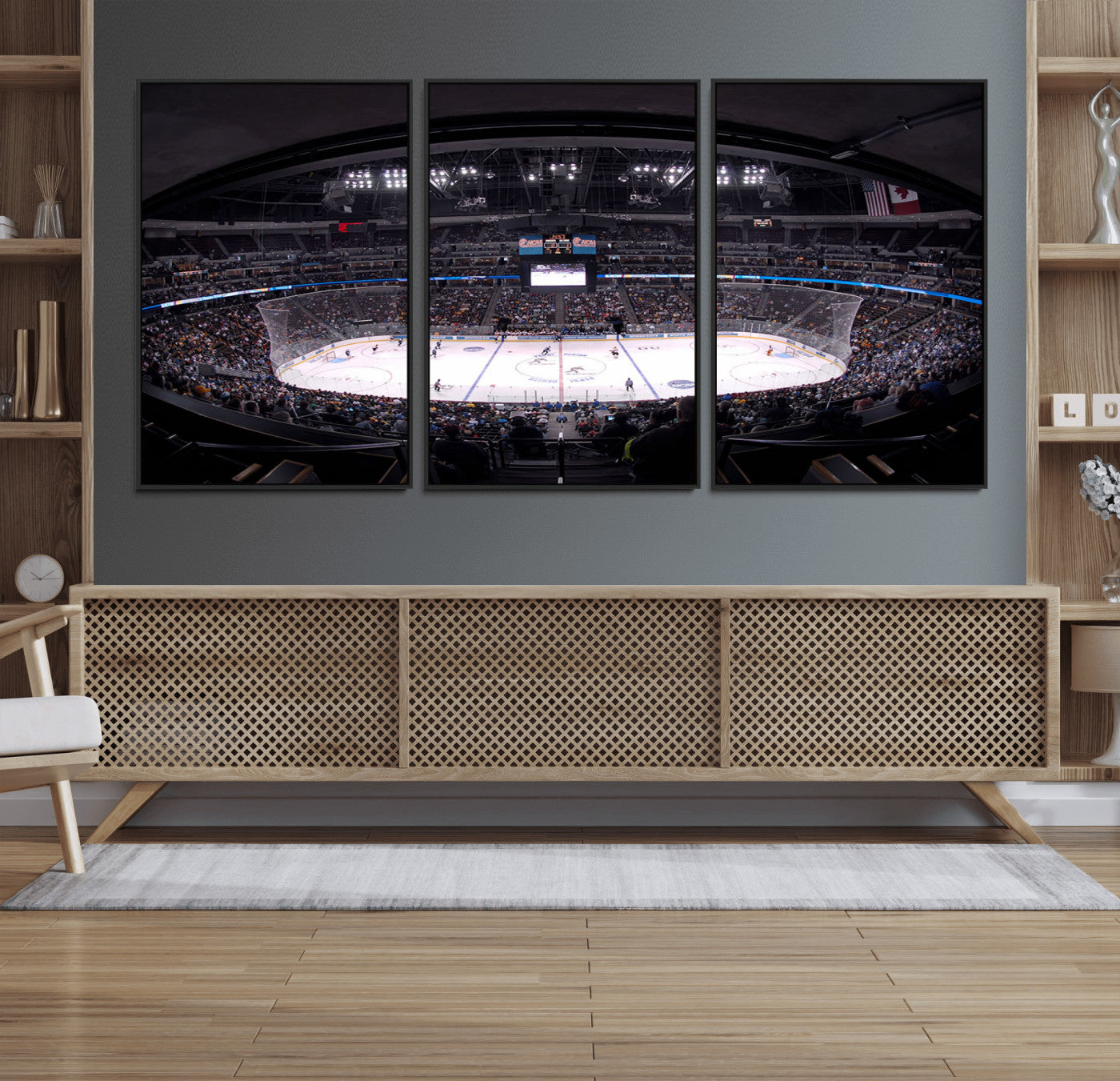 MGV-FC-60X30-3P - Ball Arena Denver Colorado Avalanche Hockey Team Wall Art Canvas Print - Denver Ice Hockey Stadium