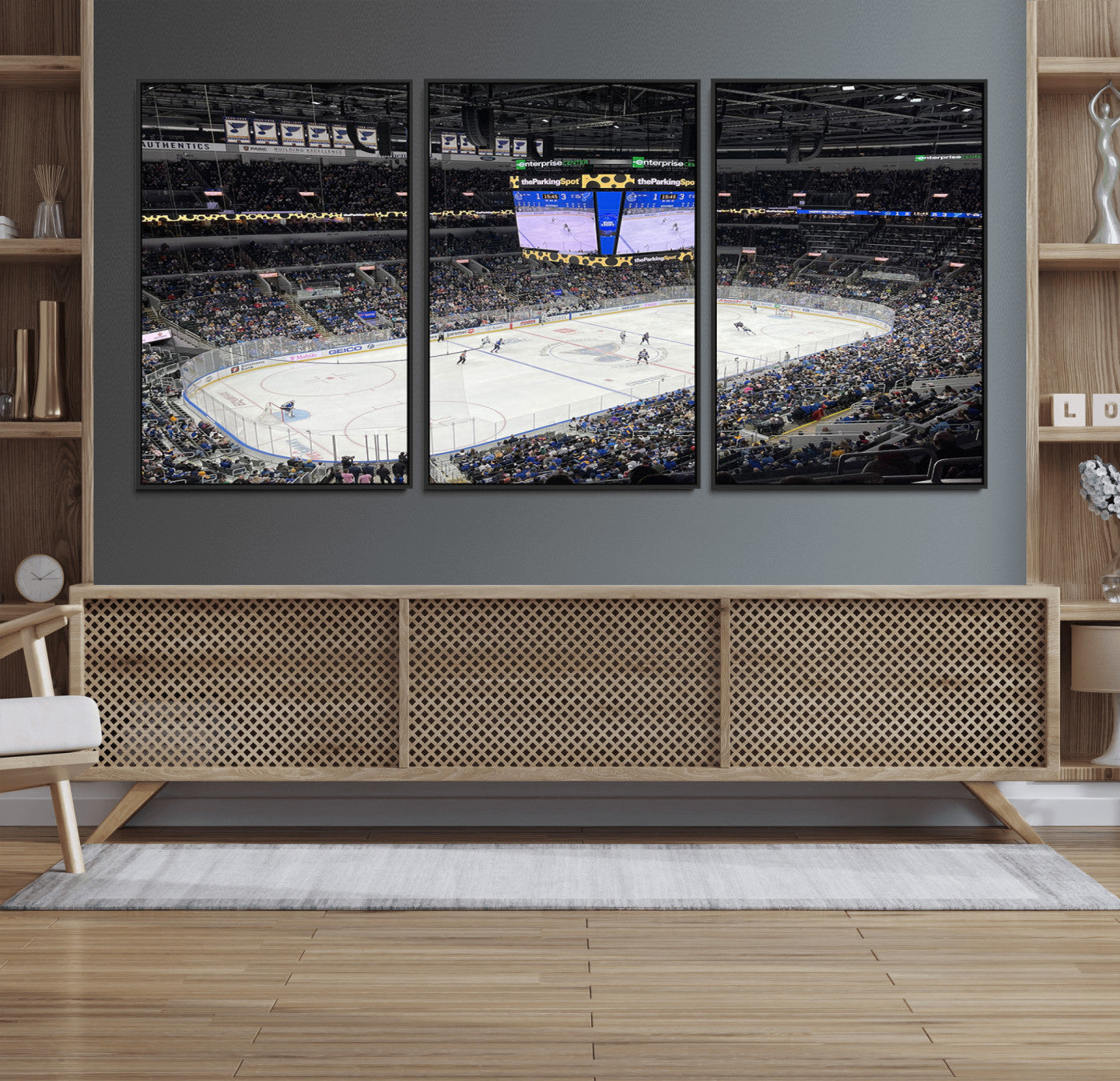 MGV-FC-60X30-3P - Enterprise Center Missouri St. Louis Blues Hockey Stadium Wall Art Canvas Print
