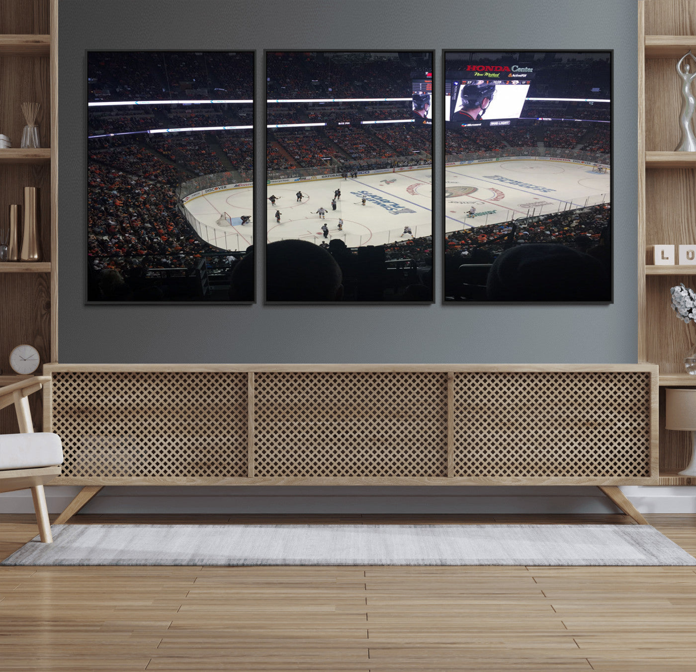 24634-MGV-FC-60X30-3P_Black-Honda Center California Anaheim Ducks Hockey Stadium Wall Art, Honda Center California Stadium Wall