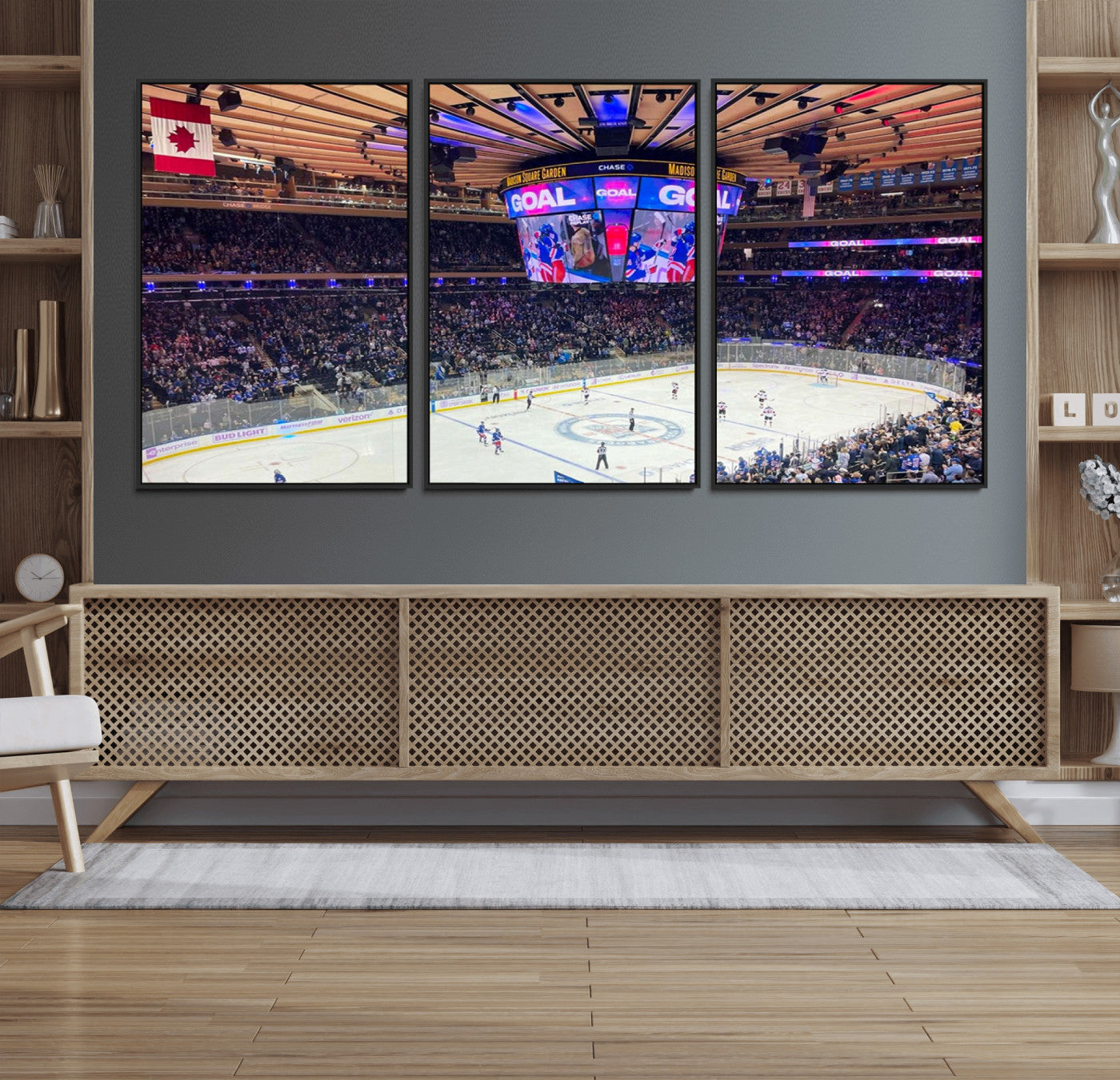 36401-MGV-FC-60X30-3P_Black-Madison New York Rangers Hockey Stadium Wall Art Canvas Print