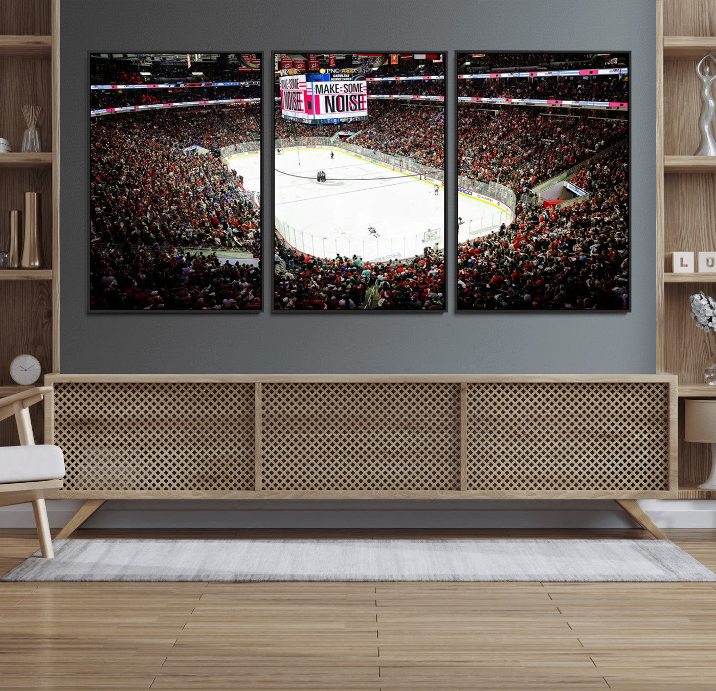 73950-MGV-FC-60X30-3P_Black-PNC Arena Raleigh North Carolina Hurricanes Hockey Stadium Wall Art Canvas, North Carolina