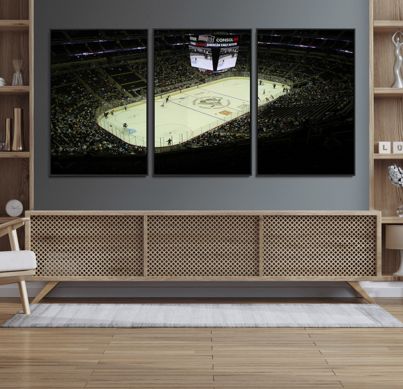 52168-MGV-FC-60X30-3P_Black-PPG Paints Arena Pennsylvania Pittsburgh Penguins Hockey Stadium Canvas, Pennsylvania Pittsburgh