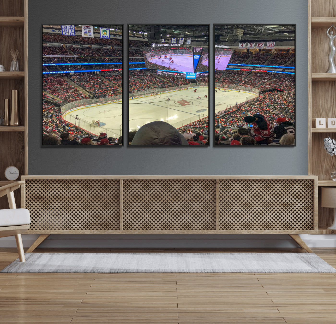 29638-MGV-FC-60X30-3P_Black-Prudential Center Newark New Jersey Devils Hockey Stadium, New Jersey Devils Hockey Stadium Canvas