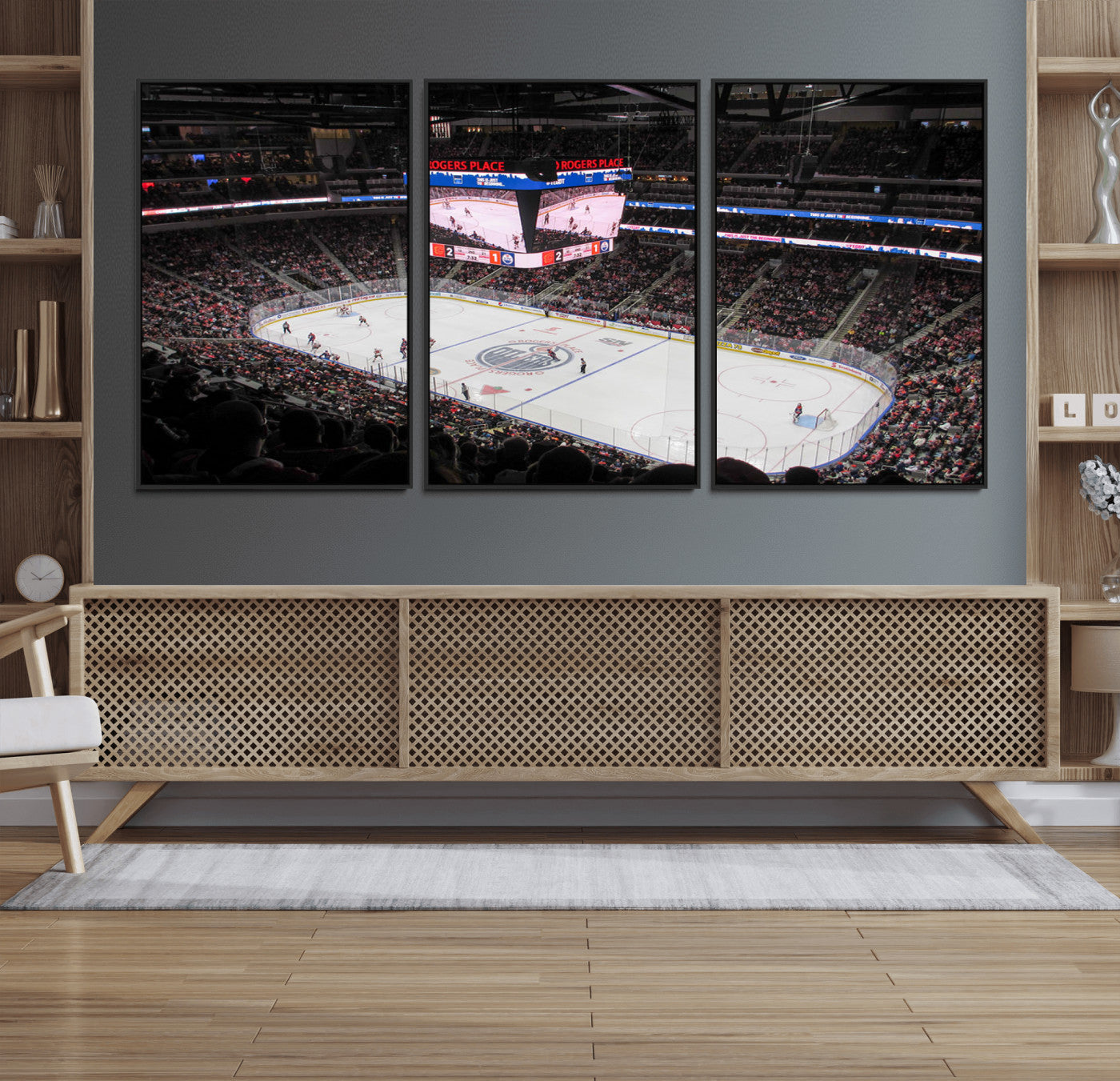 71180-MGV-FC-60X30-3P_Black-Rogers Place Edmonton Oilers Ice Hockey Stadium Wall Art, Rogers Place Edmonton Oilers Wall Art