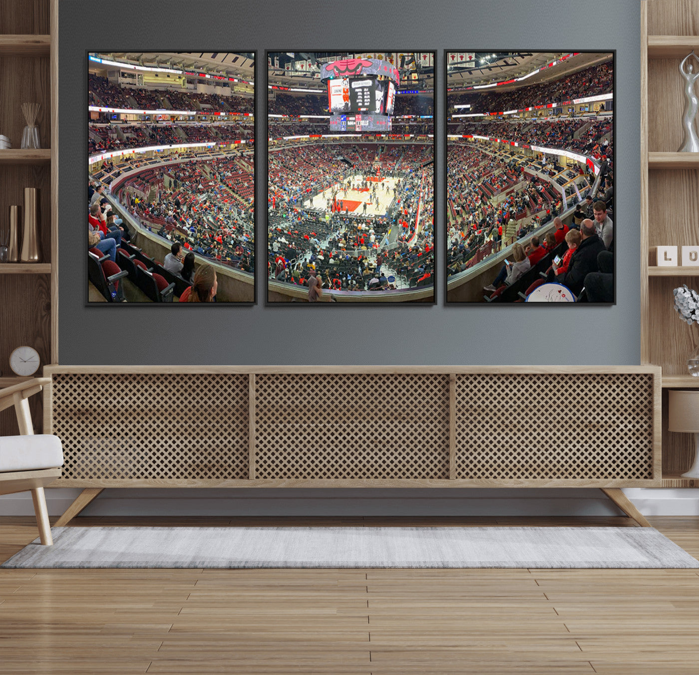 43481-MGV-FC-60X30-3P_Black-United Center Chicago Bulls Stadium Wall Art Canvas Print