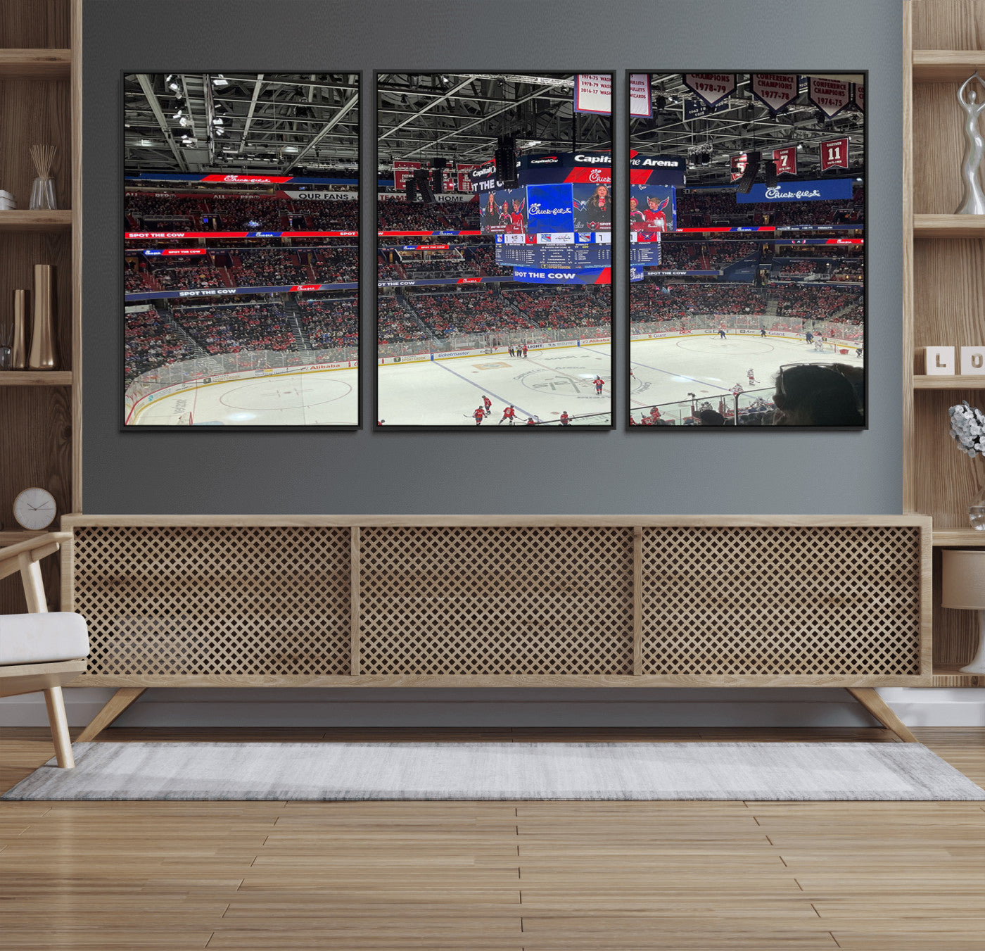 71287-MGV-FC-60X30-3P_Black-Washington Capitols New York Rangers Ice Hockey Game Stadium Wall Art Canvas Print