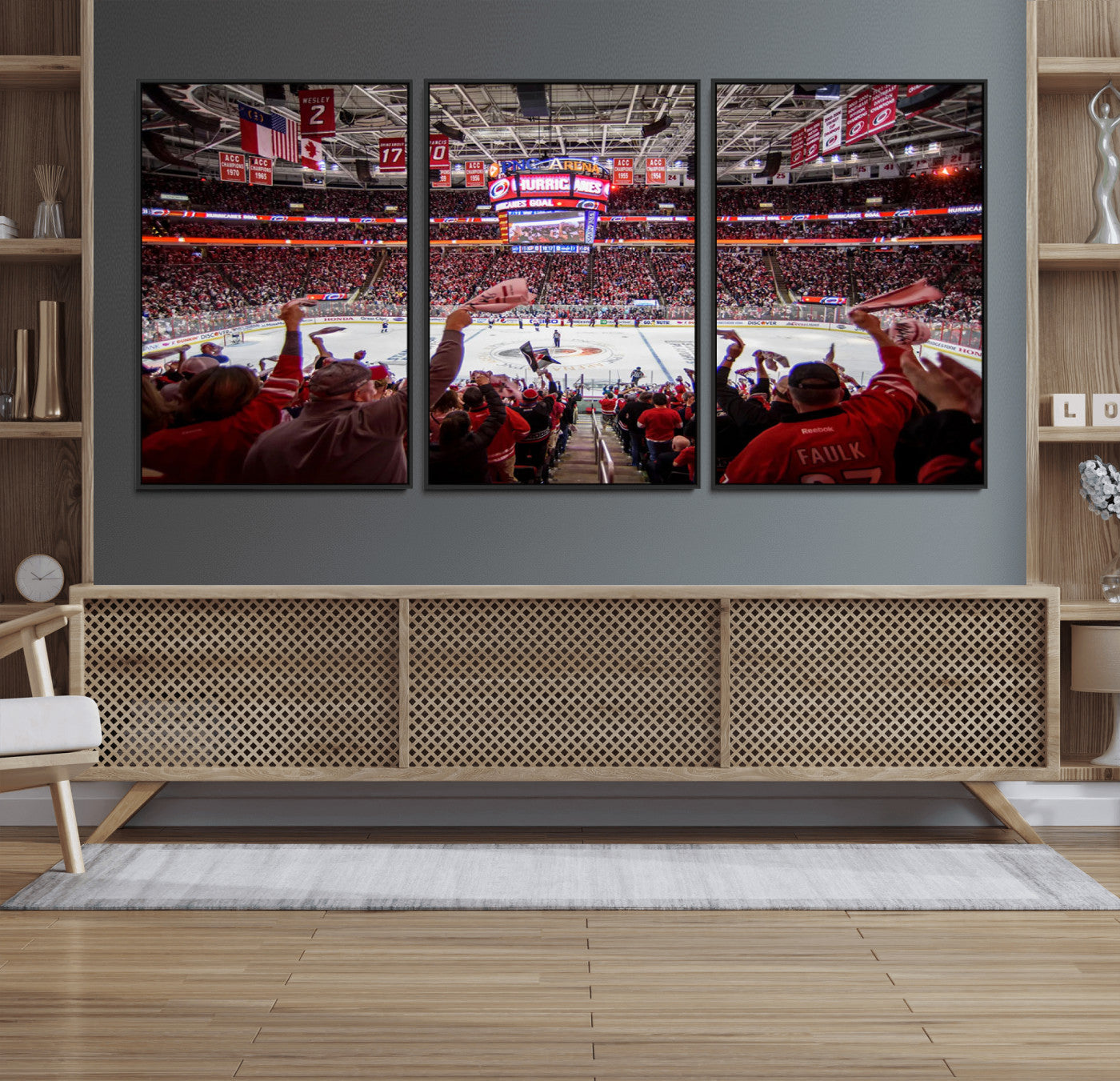 50609-MGV-FC-60X30-3P_Black-Carolina Hurricanes Ice Hockey Stadium Wall Art, Carolina Hurricanes Canvas Print