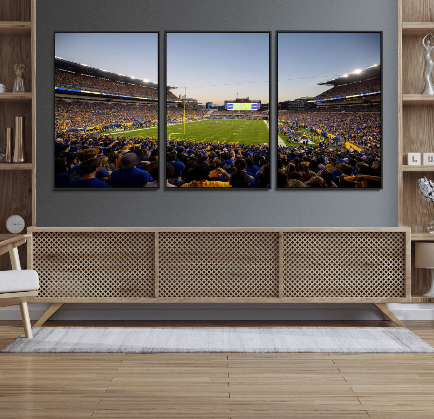 41853-MGV-FC-60X30-3P_Black-Pittsburgh Panthers Football Team Print - Pittsburgh Acrisure Stadium Wall Art Canvas Print