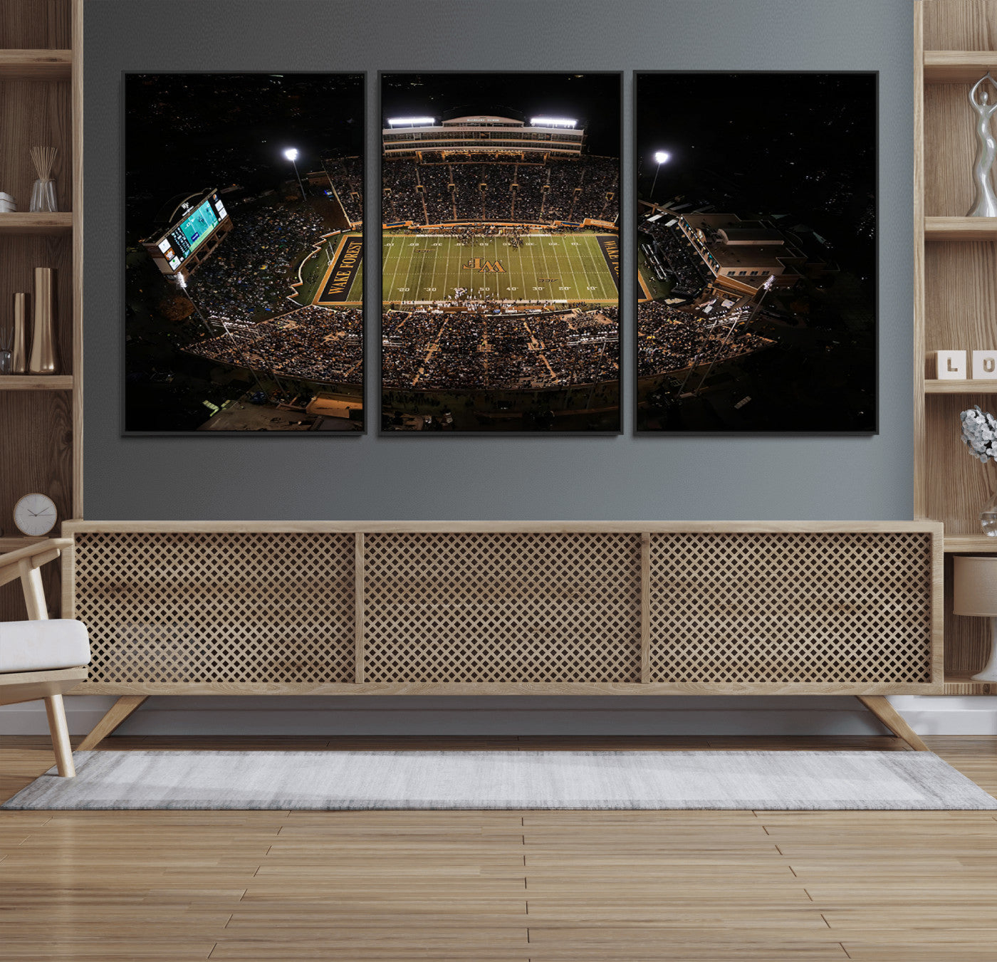 20605-MGV-FC-60X30-3P_Black-Wake Forest University Demon Deacons Canvas Printi, Football Team Print - Winston-Salem Allegacy