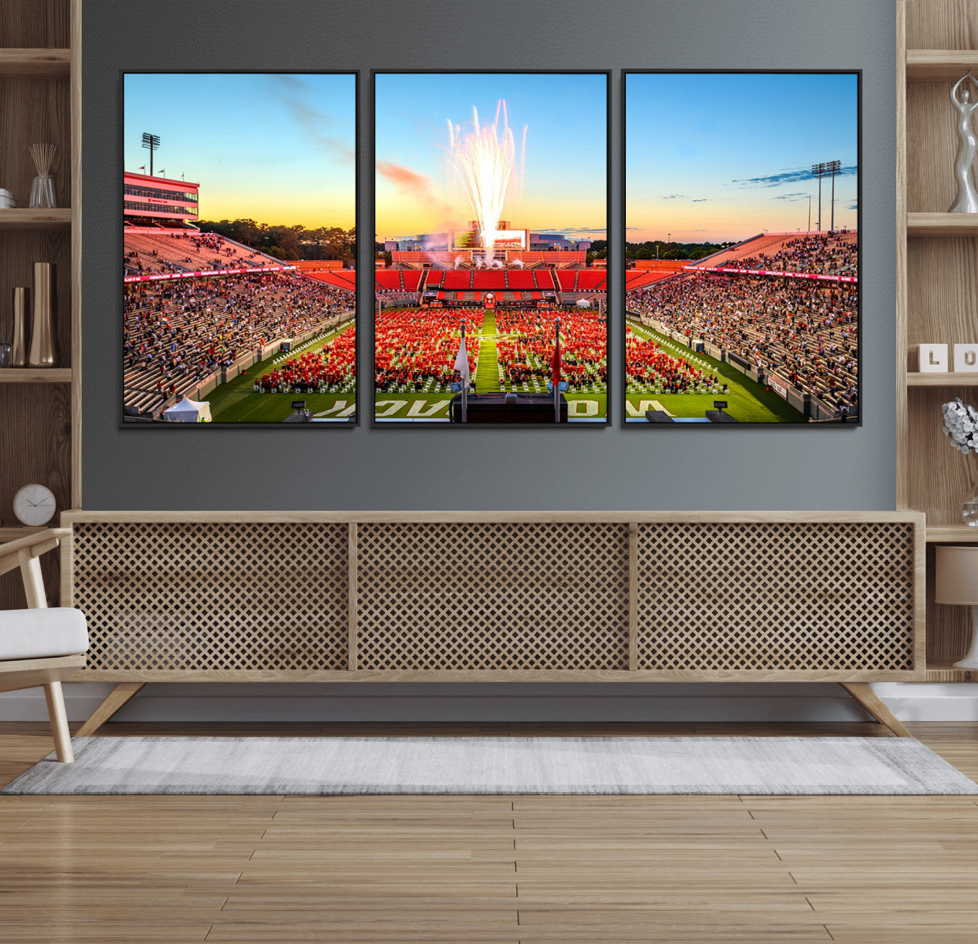 18017-MGV-FC-60X30-3P_Black-North Carolina State University Canvas Print, North Carolina State University Wolfpack Football Team