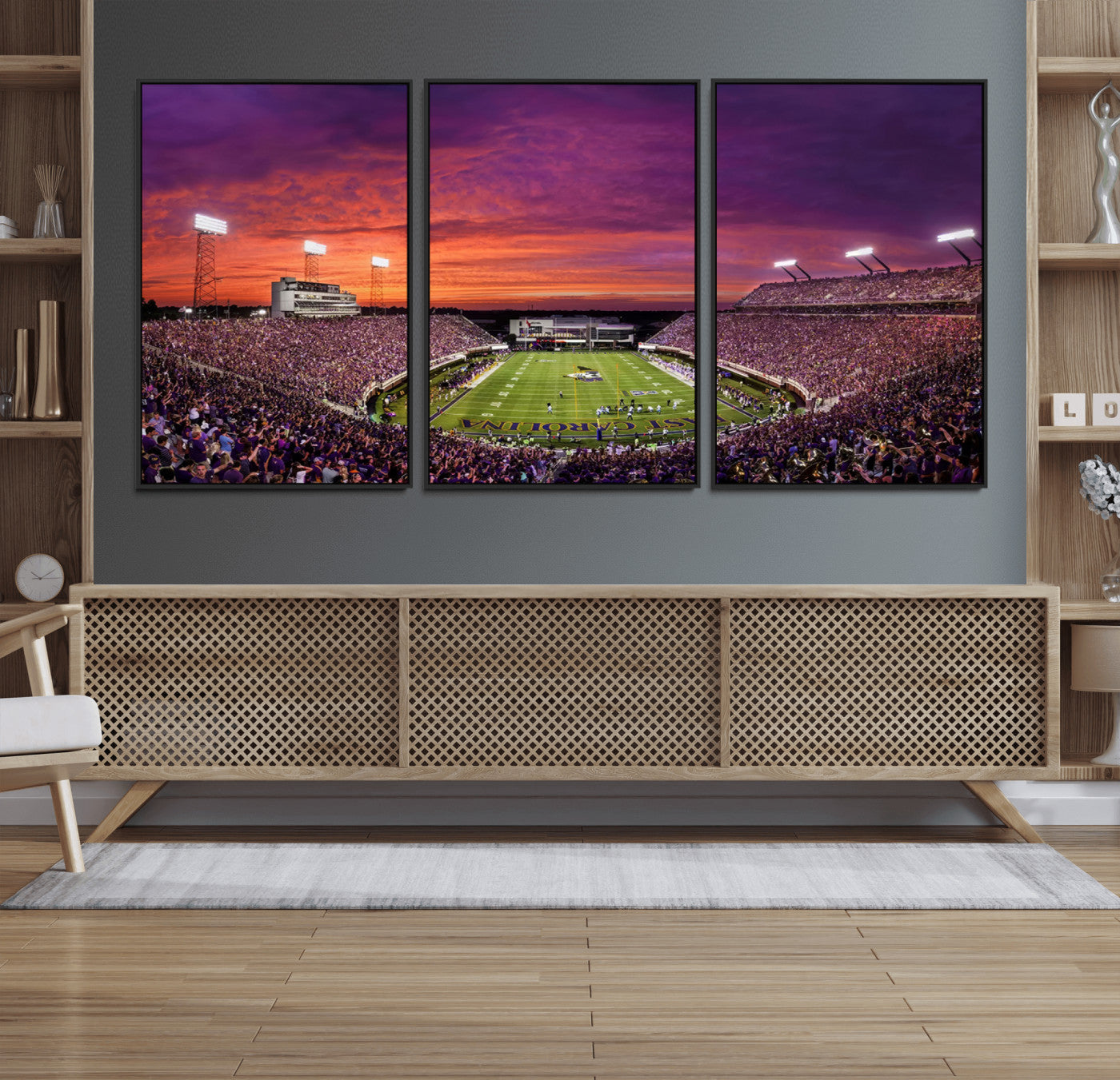 MGV-FC-60X30-3P - East Carolina University Pirates Football Print Canvas- Greenville Dowdy-Ficklen Stadium Wall Art