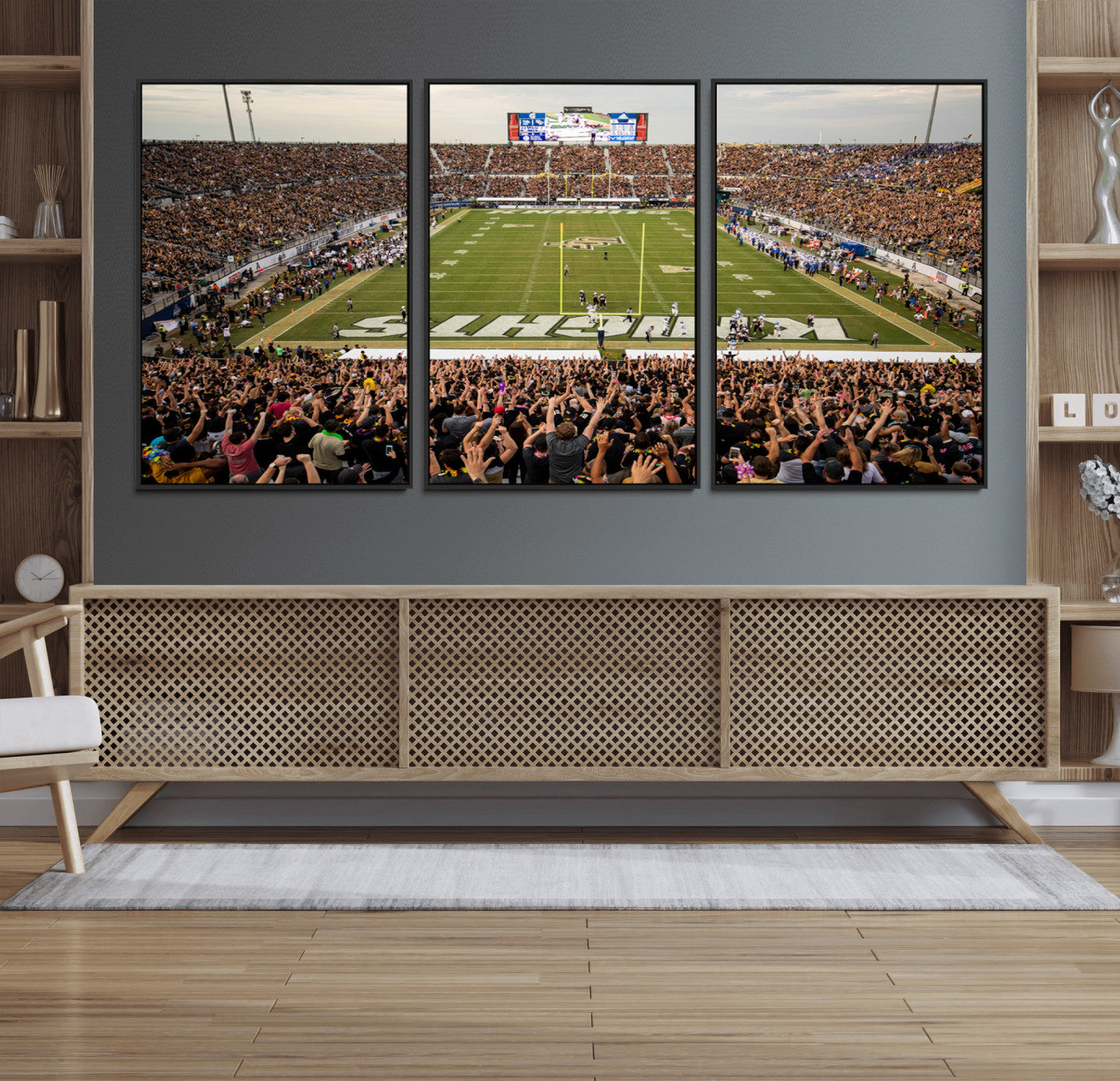 38659-MGV-FC-60X30-3P_Black-UCF Knights Football Team Print - Orlando FBC Mortgage Stadium Canvas Print