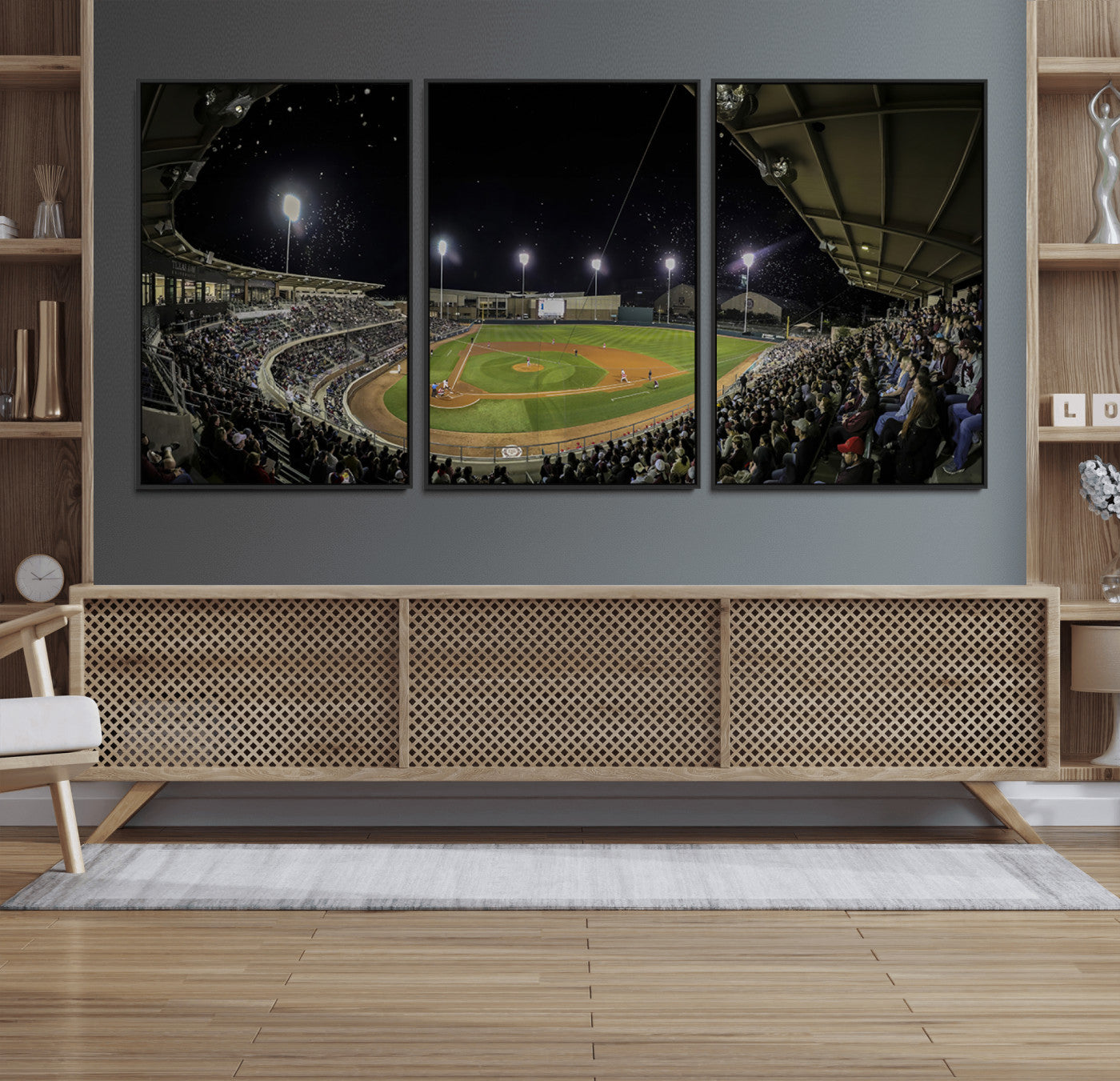 10262-MGV-FC-60X30-3P_Black-Olsen Field at Blue Bell Park - Texas A&M Aggies Baseball Stadium Wall Art Canvas Print