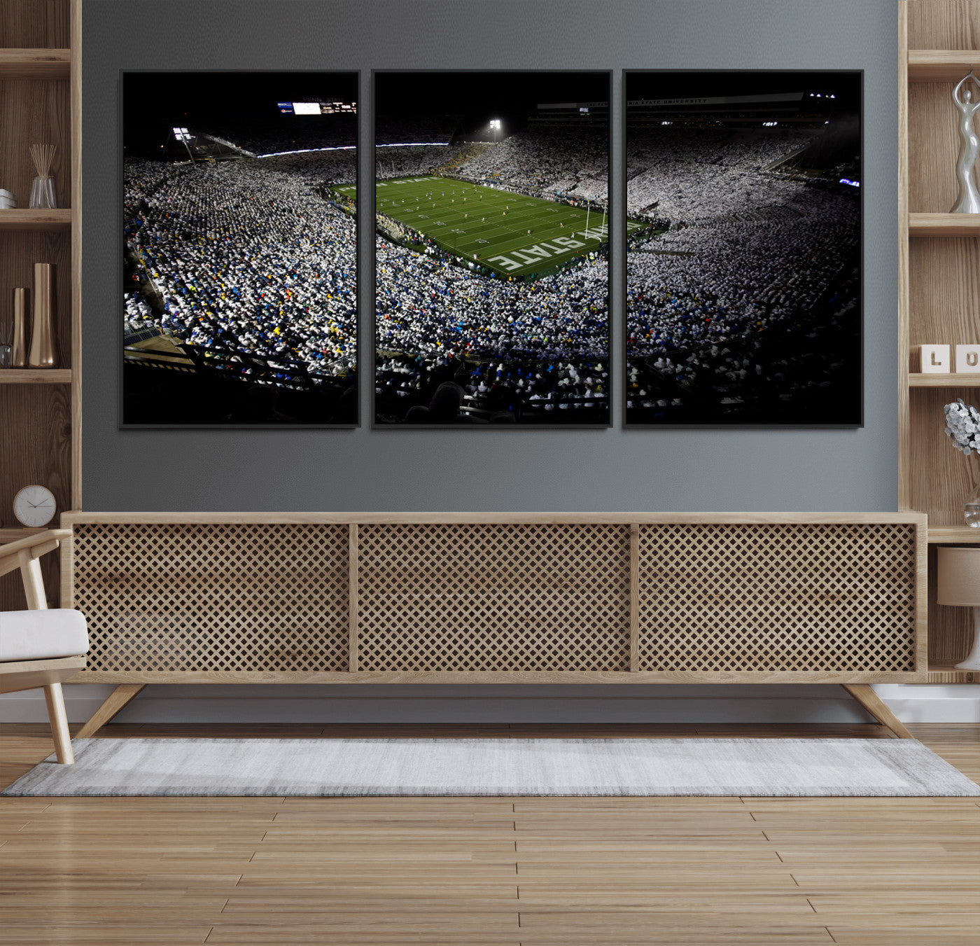 96825-MGV-FC-60X30-3P_Black-Penn State Football Stadium Wall Art - Beaver Stadium Canvas Print