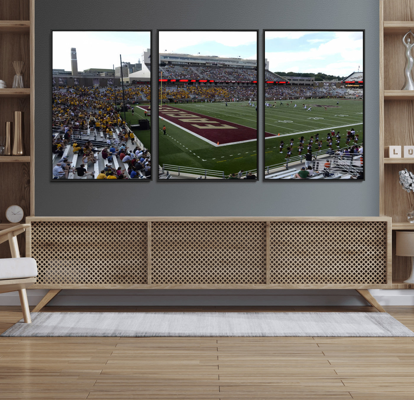 61503-MGV-FC-60X30-3P_Black-Boston College Eagles Football Team Print - Boston Alumni Stadium Wall Art Canvas Print
