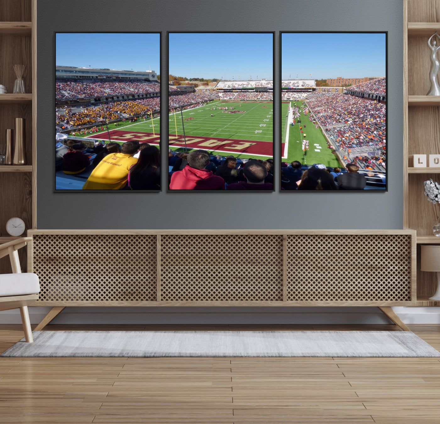 78117-MGV-FC-60X30-3P_Black-Boston College Eagles Football Team Print - Boston Alumni Stadium Wall Art Canvas Print