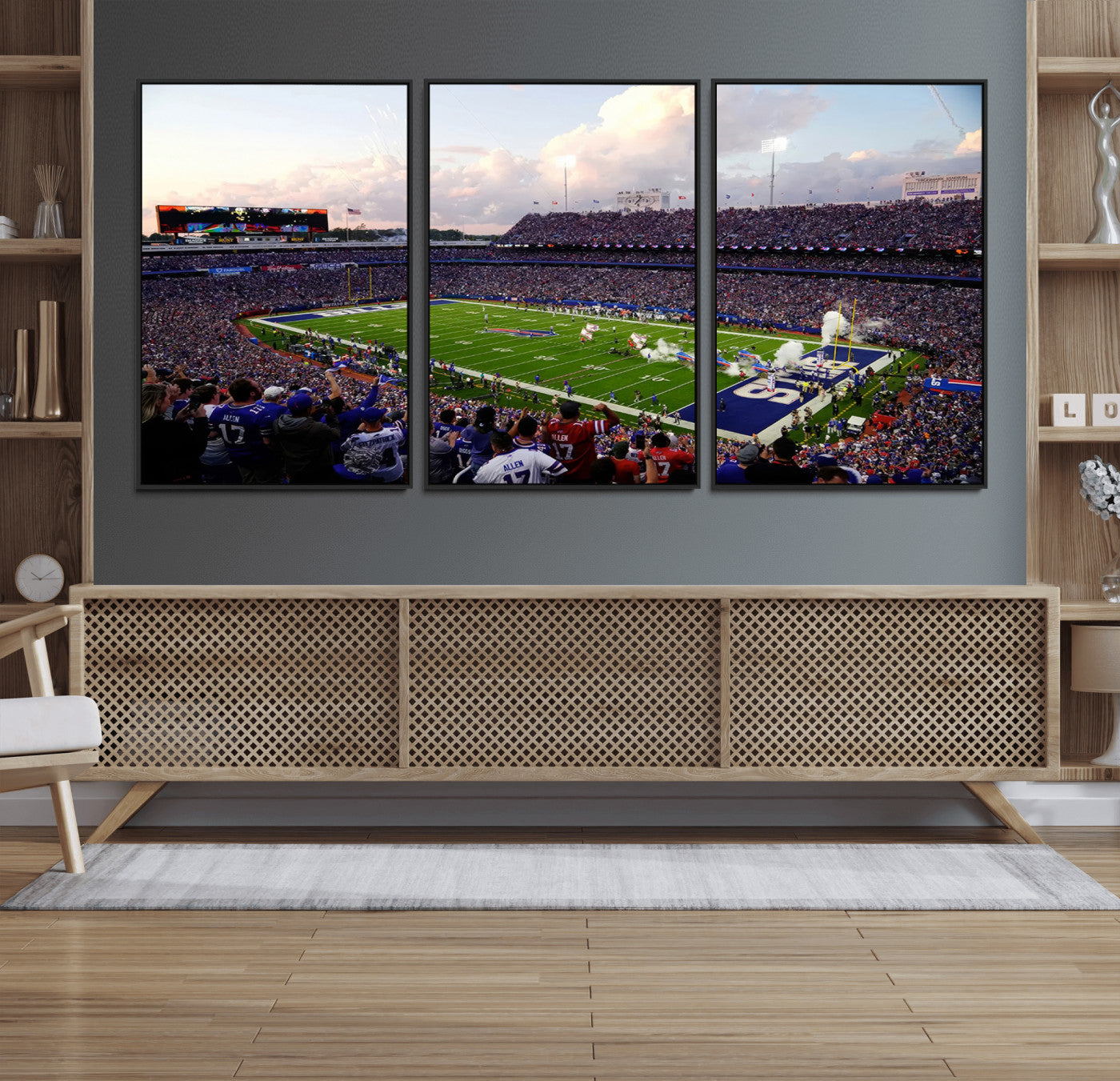 MGV-FC-60X30-3P - Buffalo Bills Football Team Print - Buffalo Highmark Stadium Wall Art Canvas Print