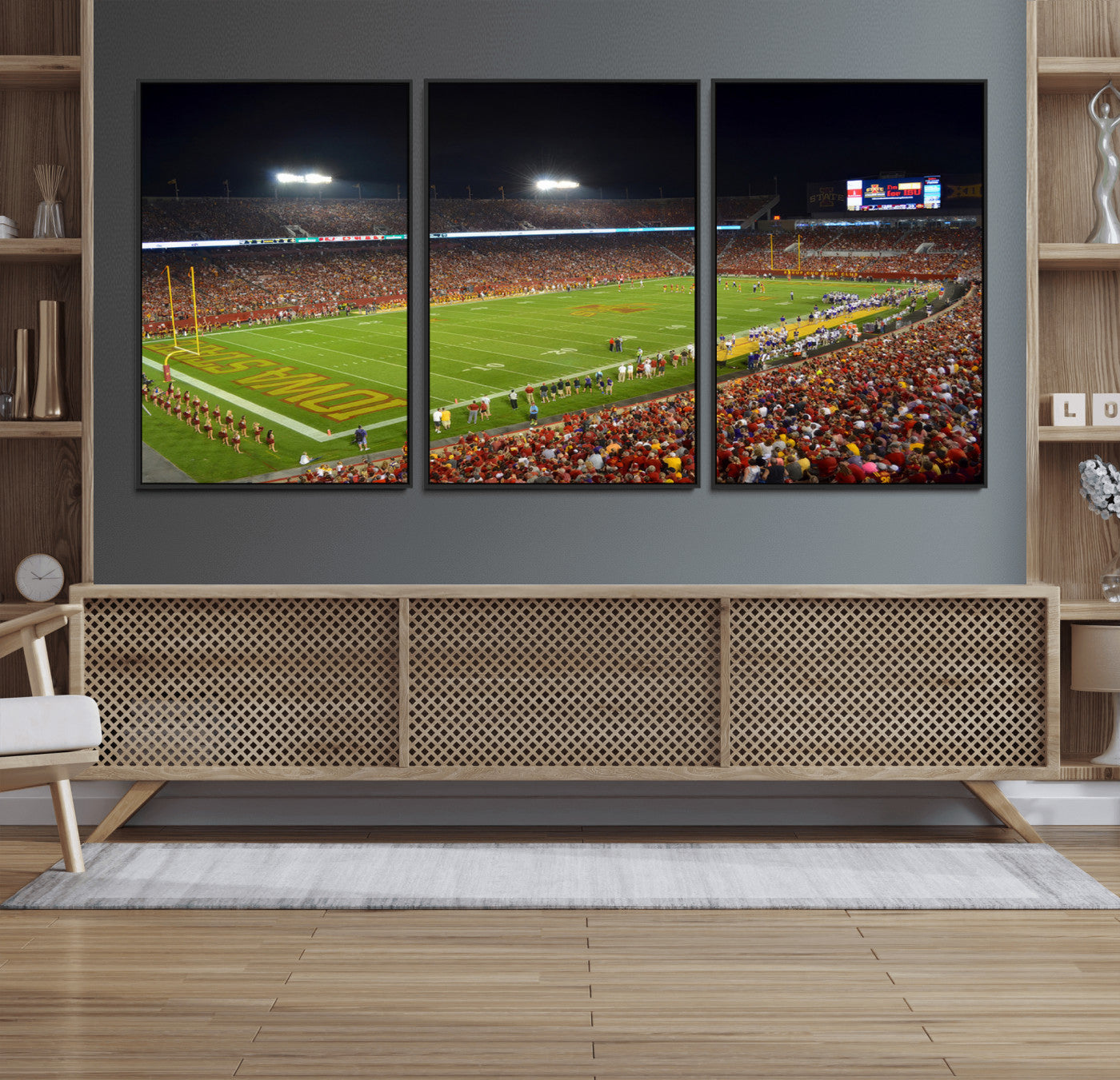 27211-MGV-FC-60X30-3P_Black-Iowa State University Cyclones Football Team Print - Ames Jack Trice Stadium Canvas Print