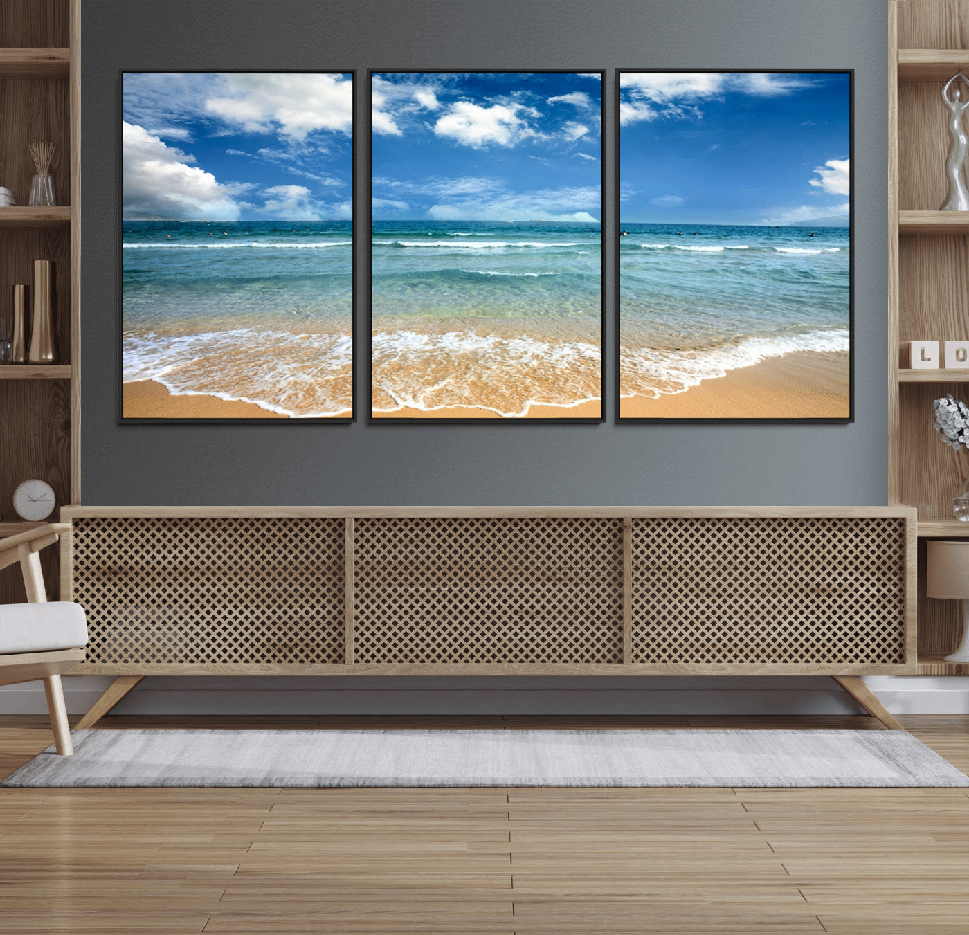 78859-MGV-FC-60X30-3P_Black-Sea View From the Beach Canvas Print