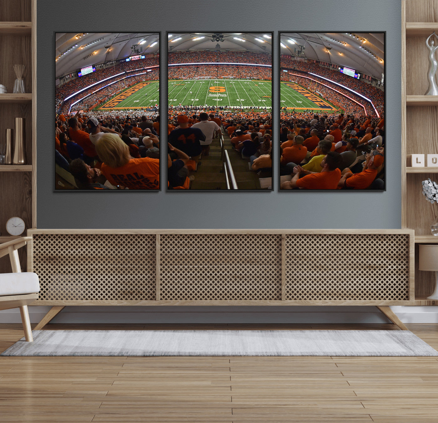 43291-MGV-FC-60X30-3P_Black-Syracuse University Orange Football Canvas Print, Football Team Print - Syracuse JMA Wireless Dome