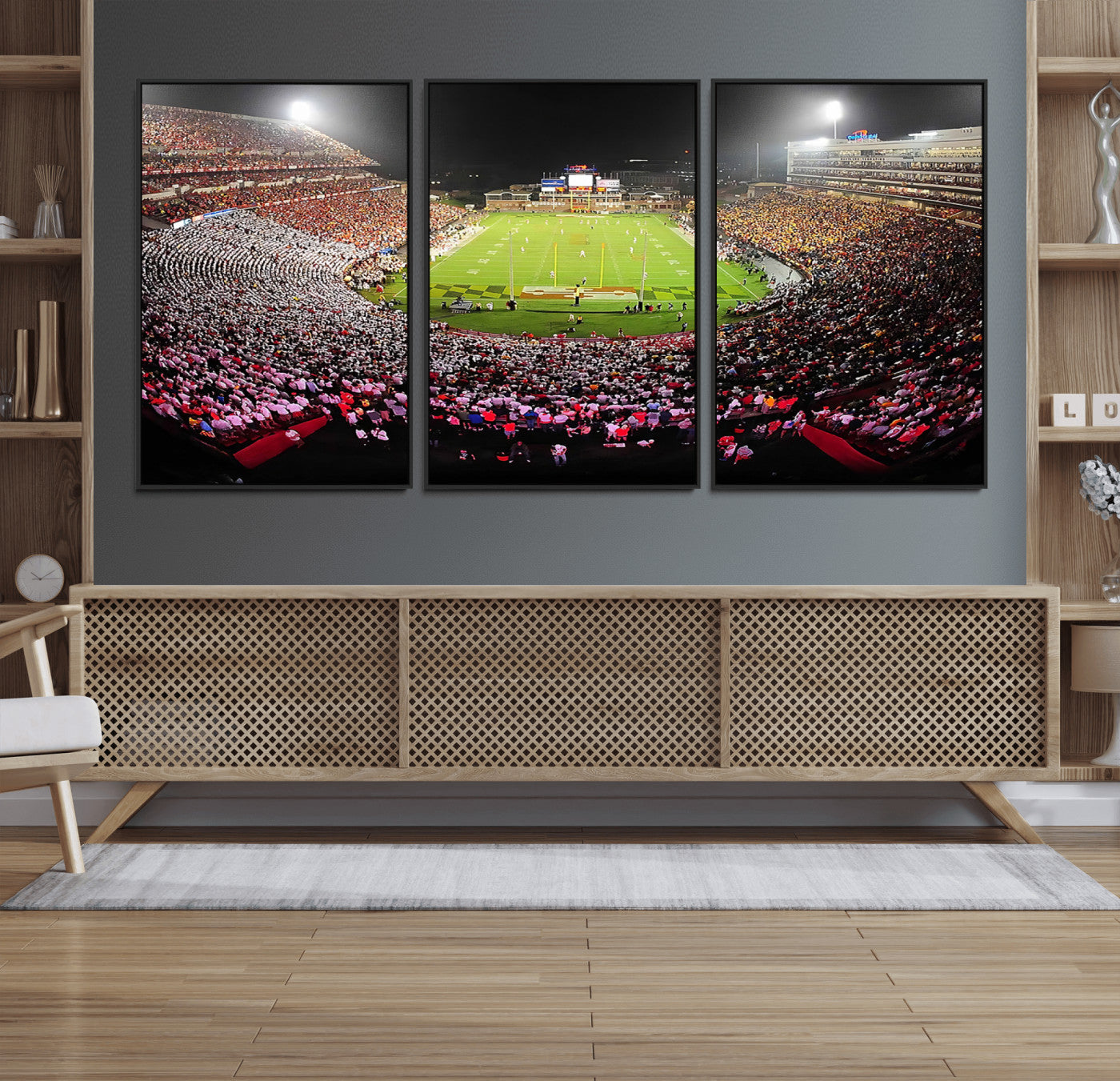 12091-MGV-FC-60X30-3P_Black-University of Maryland Terrapins Football Team Print - College Park SECU Stadium Wall Art Canvas