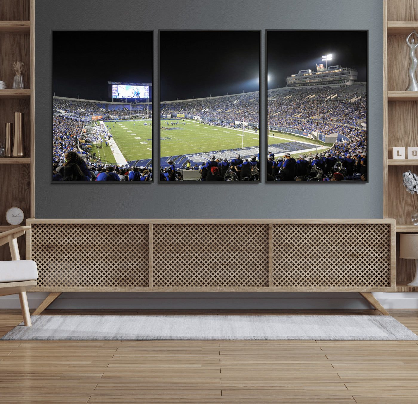 MGV-FC-60X30-3P - University of Memphis Tigers Football Team Print - Memphis Simmons Bank Liberty Stadium Wall Art