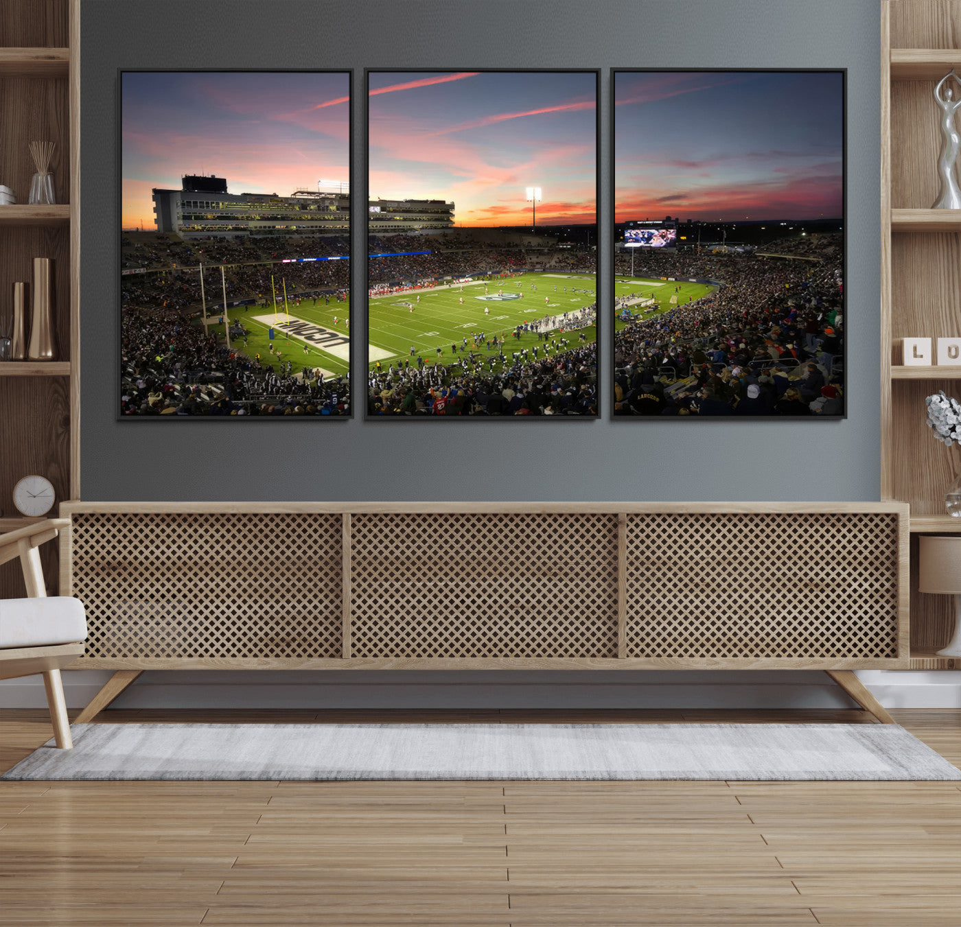 64416-MGV-FC-60X30-3P_Black-The University of Connecticut UCONN Huskies Football Team Print - East Hartford Pratt & Whitney