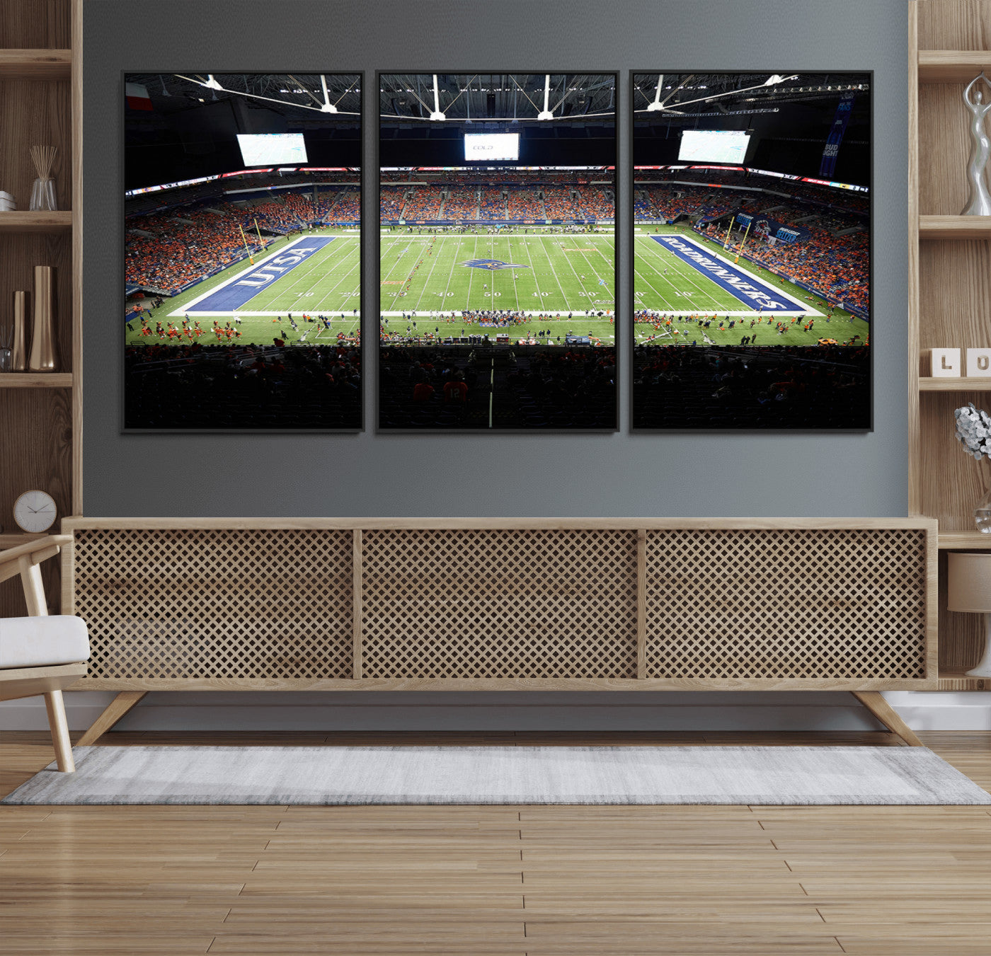 98617-MGV-FC-60X30-3P_Black-The University of Texas at San Antonio Roadrunners Football Team Print - San Antonio Alamodome Wall