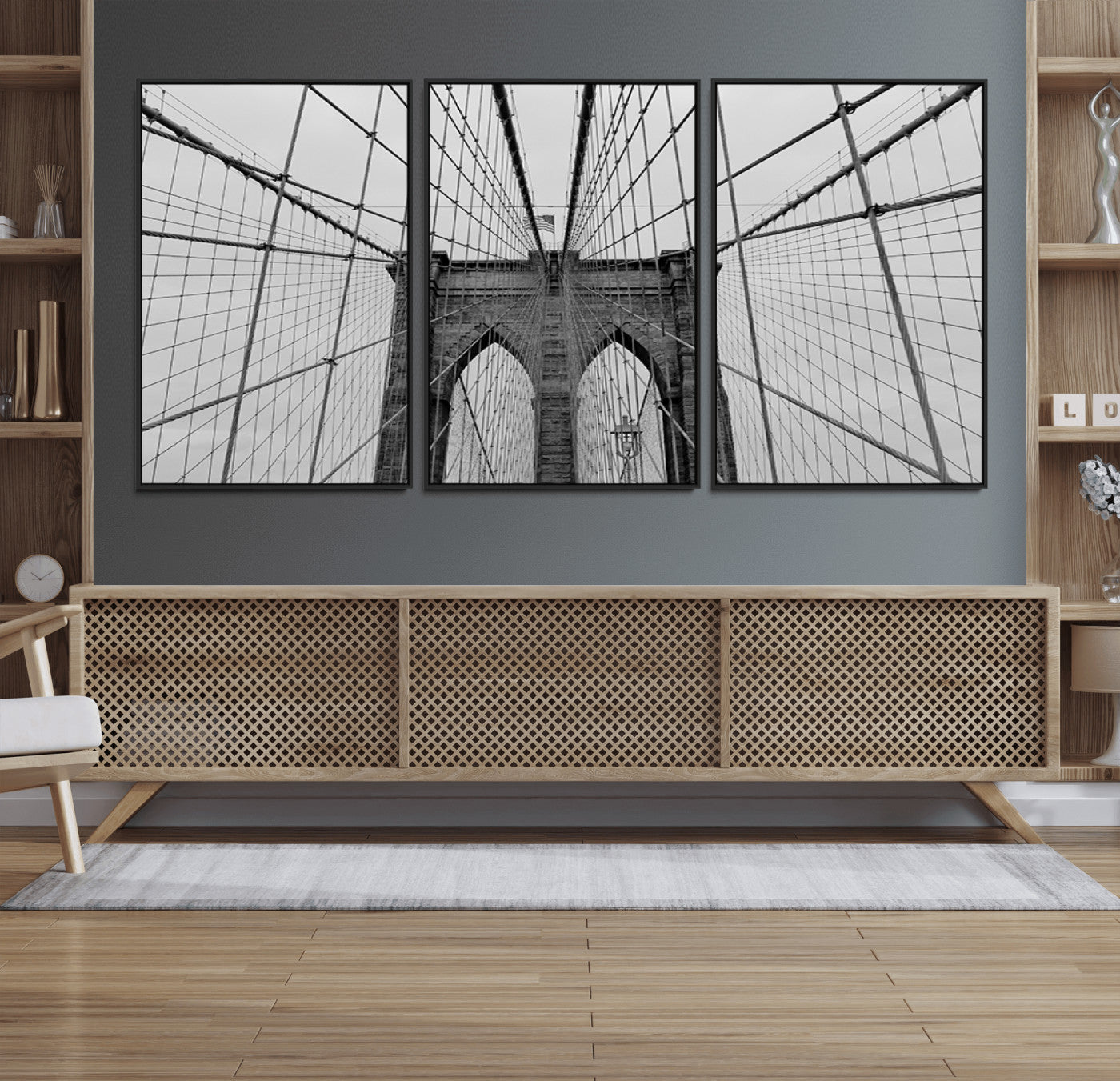 31341-MGV-CV-36X24-Large Brooklyn Bridge Wall Art Canvas Print