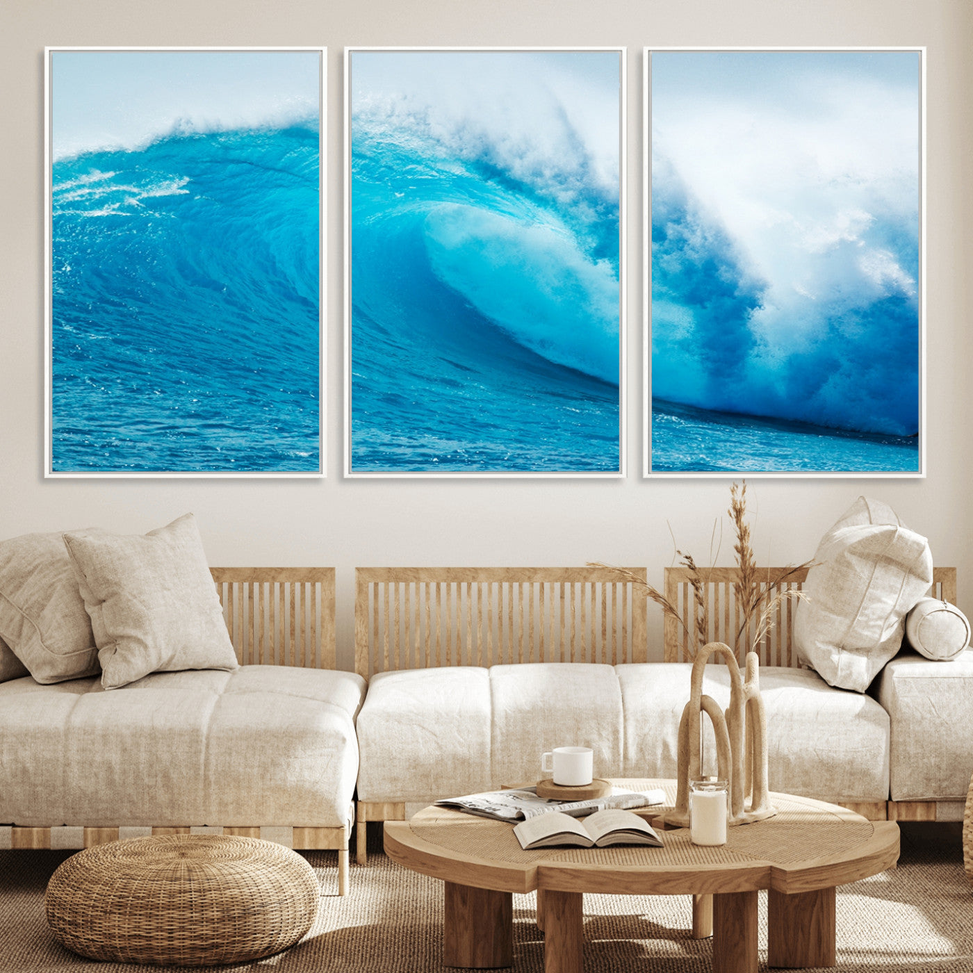 MGV-FC-60X30-3P - Big Ocean Surfing Wave Wall Art Canvas Print