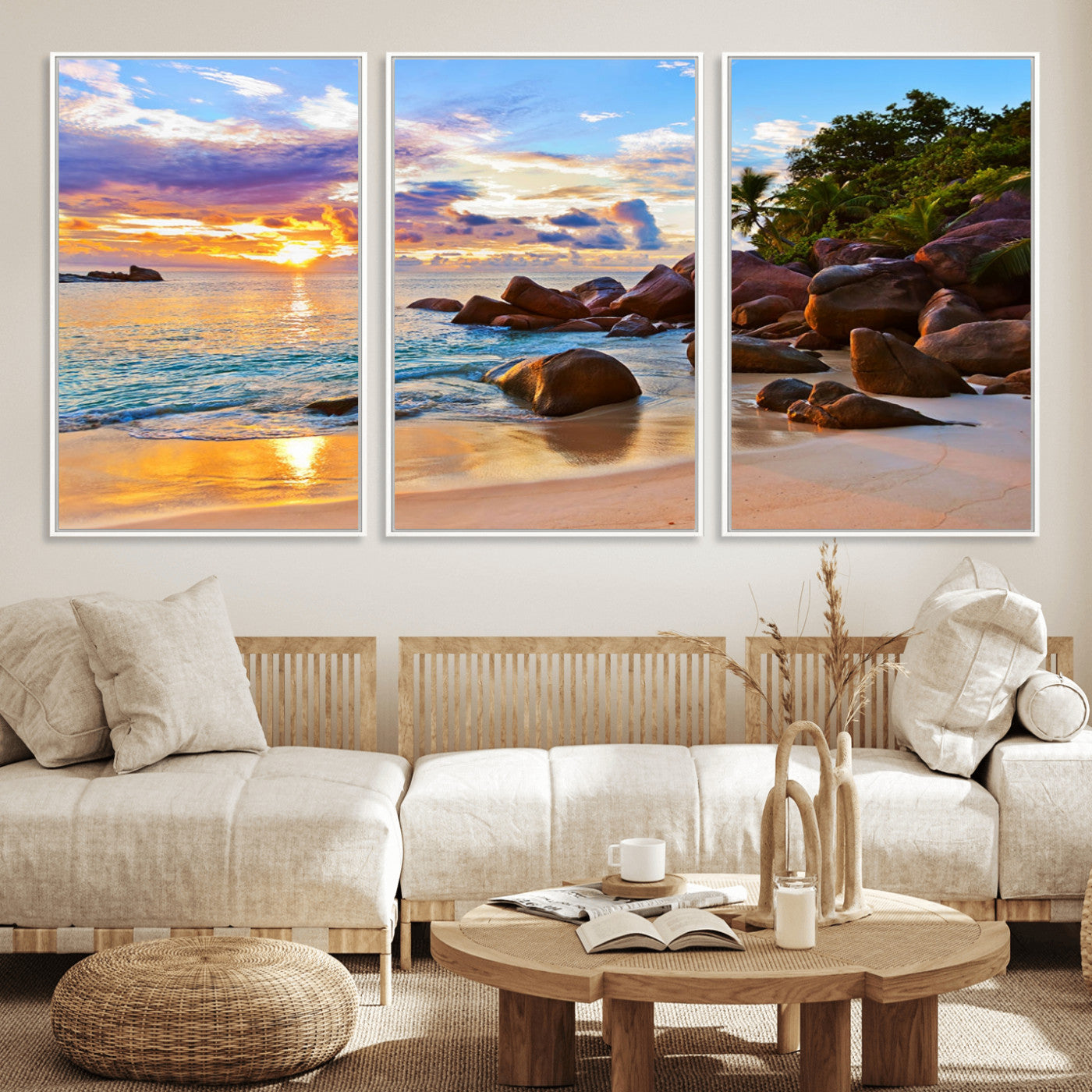 43209-MGV-CV-36X24-Tropical Island Beach Sunset Canvas Print