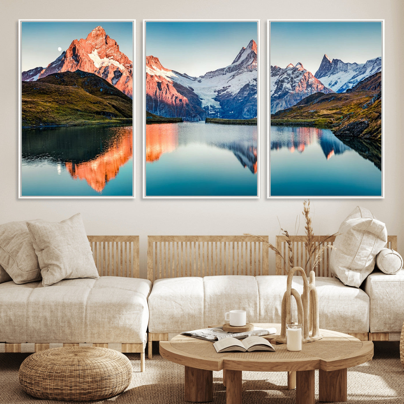 MGV-FC-60X30-3P - Landscape Mountain and Lake View Wall Art Canvas Print