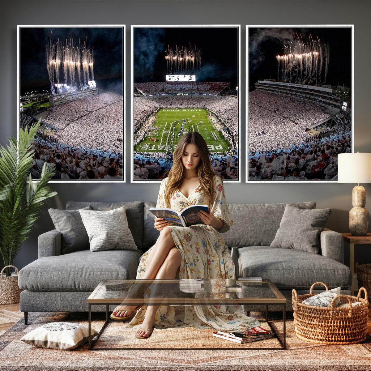 11391-MGV-CV-36X24 - Penn State Football Wall Art Canvas Print