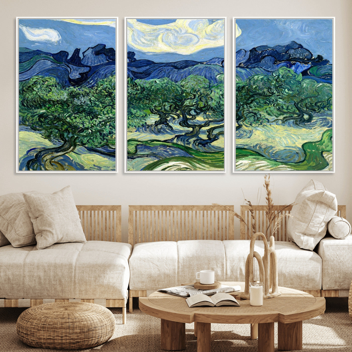 MGV-FC-60X30-3P - Olive Trees Van Gogh Wall Art Canvas Print