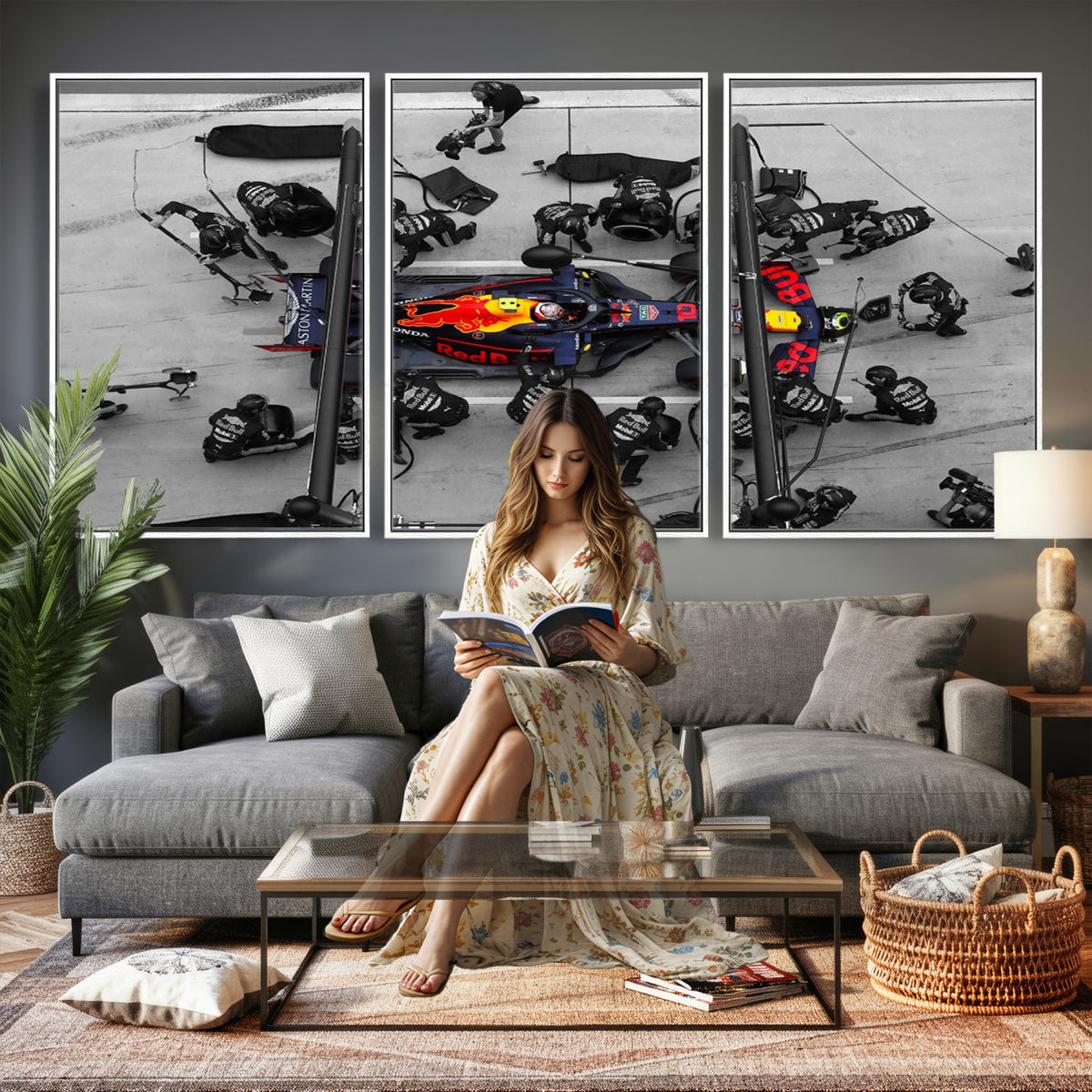 RedBull-MGV-CV-36X24 - Red Bull Formula 1 Canvas Wall Art Print
