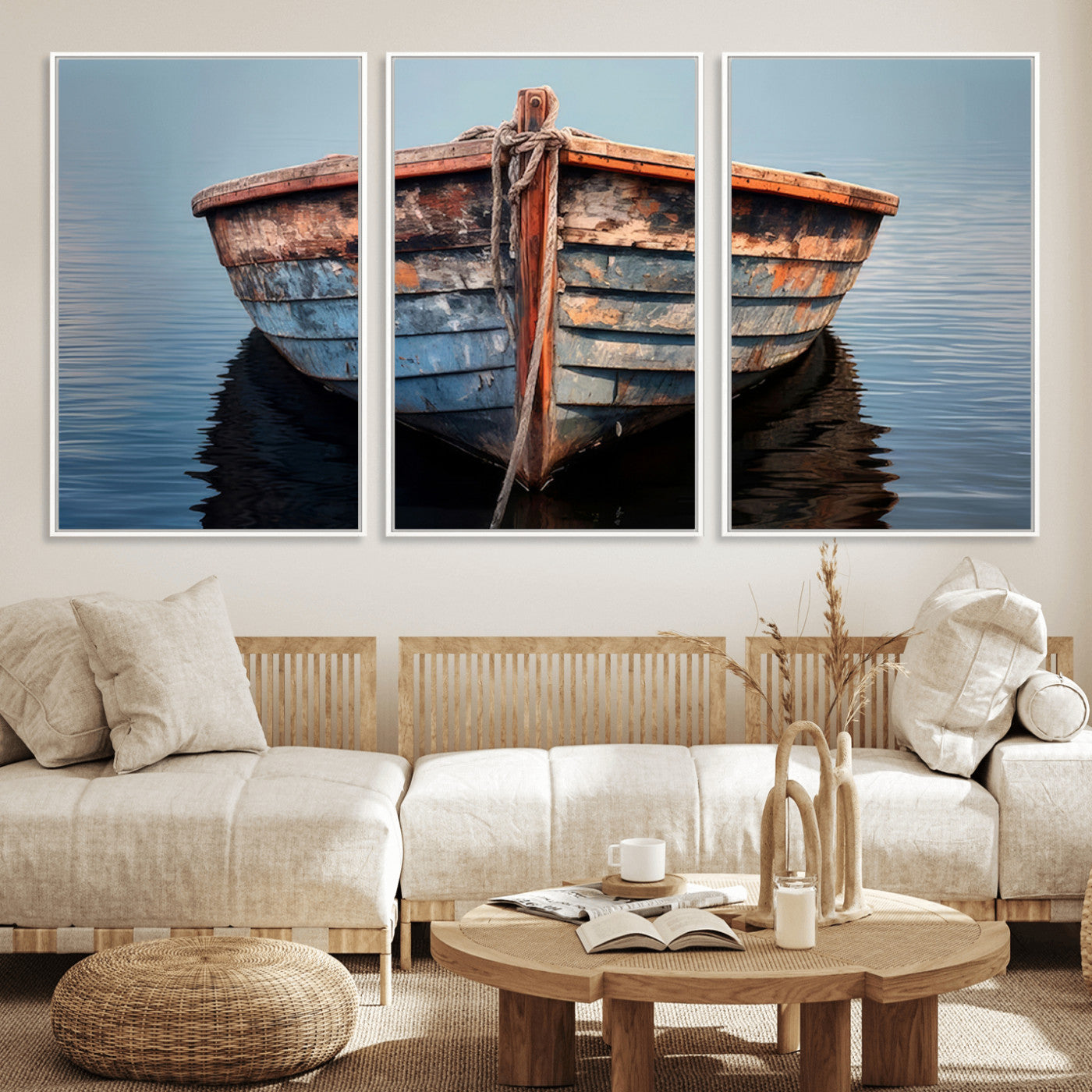 MGV-FC-60X30-3P - Stunning Vintage Boat Canvas Print | Nautical Wall