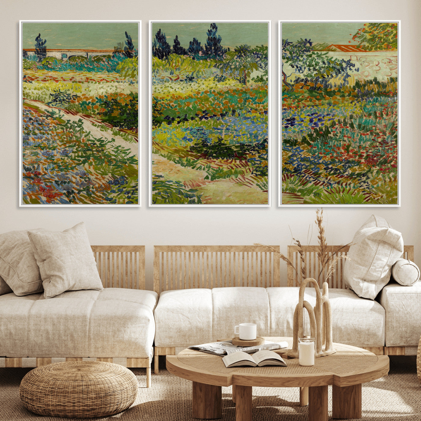 MGV-FC-60X30-3P - Vincent van Gogh Garden at Arles Wall Art Canvas Print