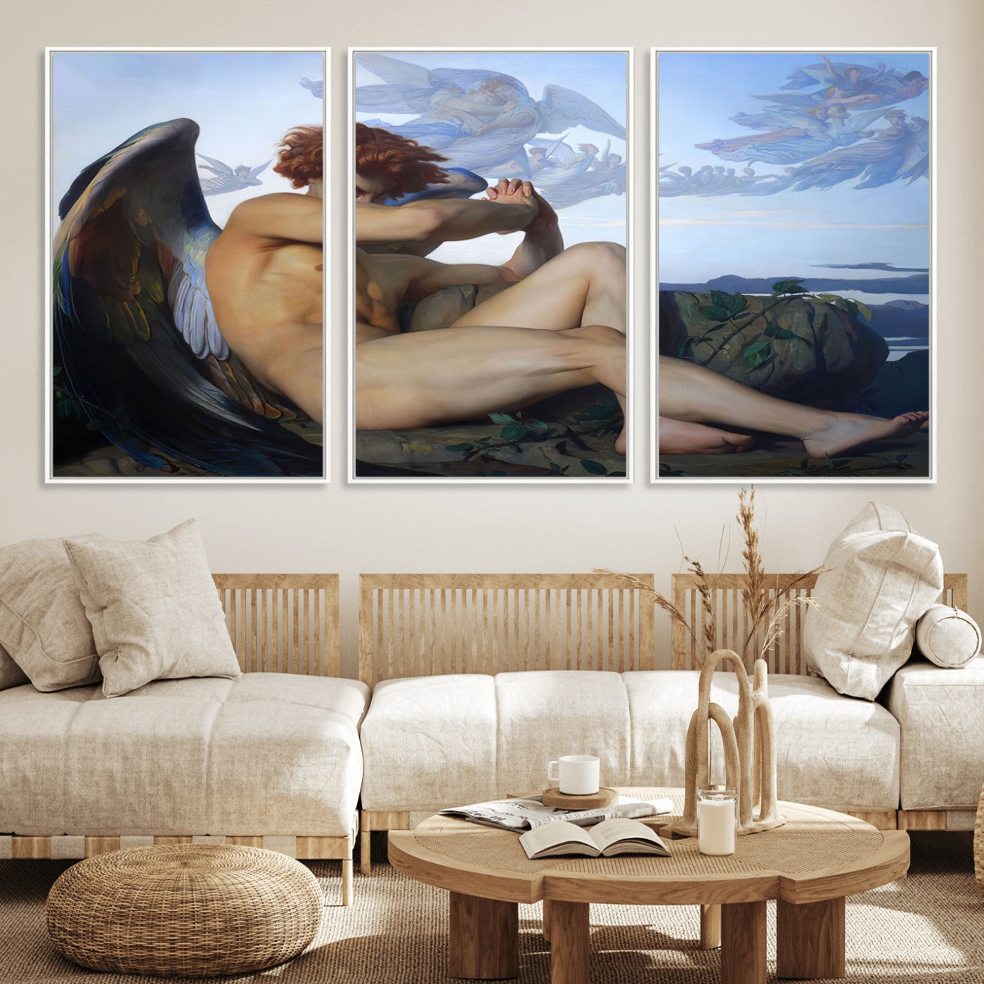 94220-MGV-FC-60X30-3P_White-Fallen Angel Wall Art Canvas Print – Classic Art, Framed, Ready to Hang - Alexandre Cabanel