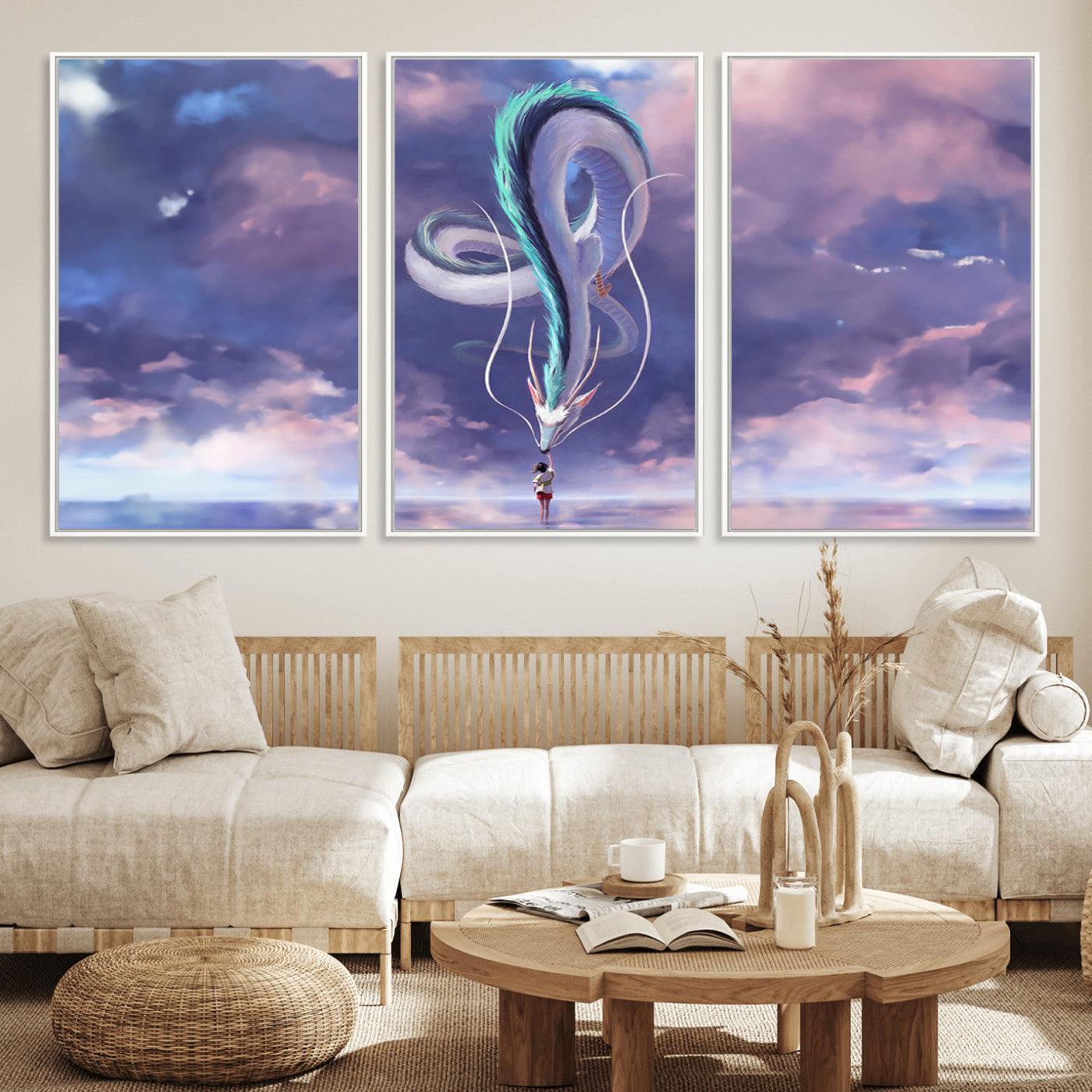 MGV-FC-60X30-3P - Spirited Away Haku and Chihiro Poster - Anime Lover - Hayao Miyazaki - Studio Ghibli Poster - Anime