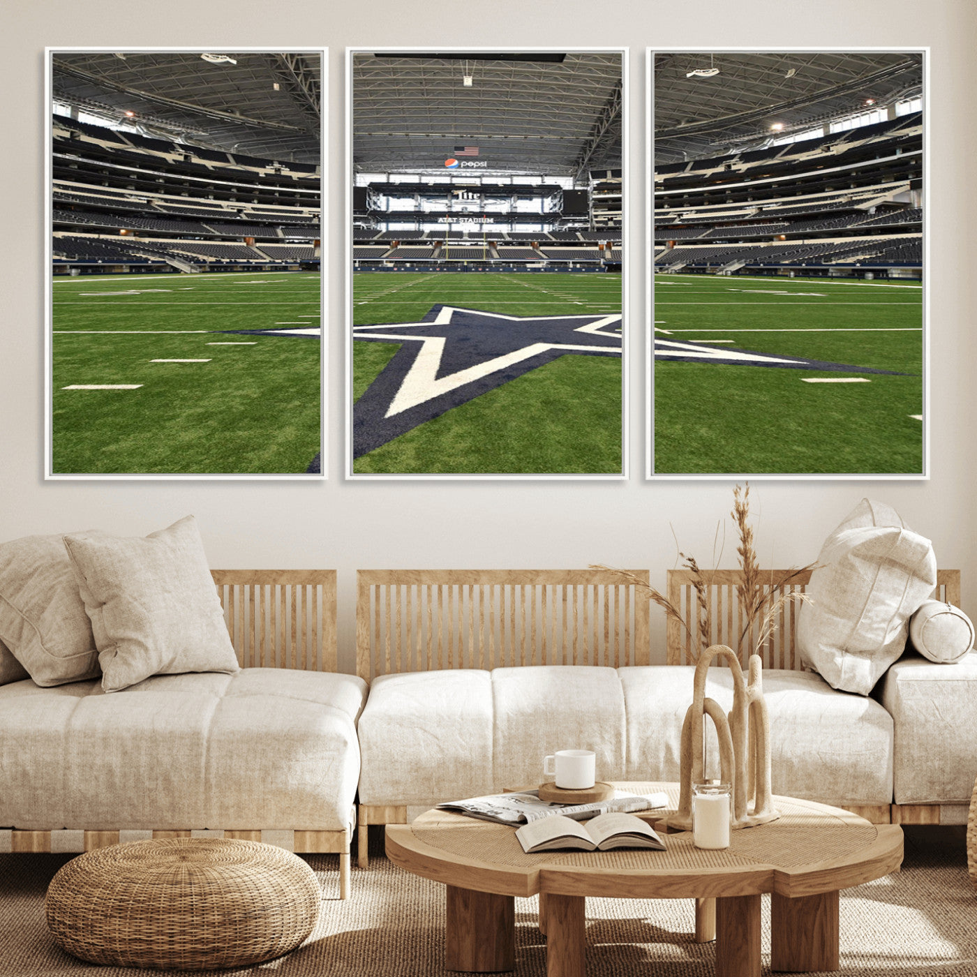MGV-FC-60X30-3P - Dallas Cowboys Football Team Print - Arlington AT&T Stadium Wall Art Canvas Print