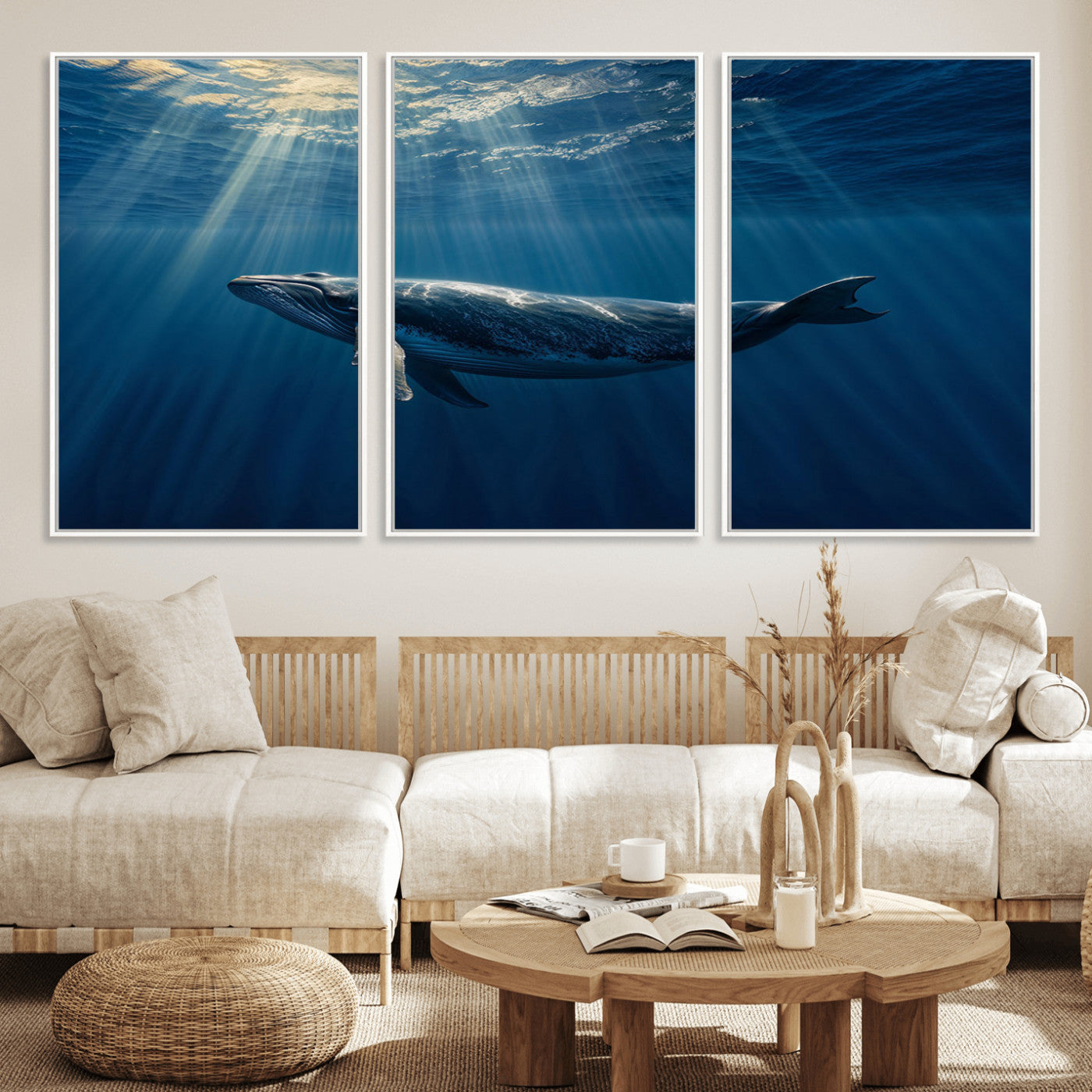 18052-MGV-FC-60X30-3P_White-Whale under Ocean Wall Art Canvas Print